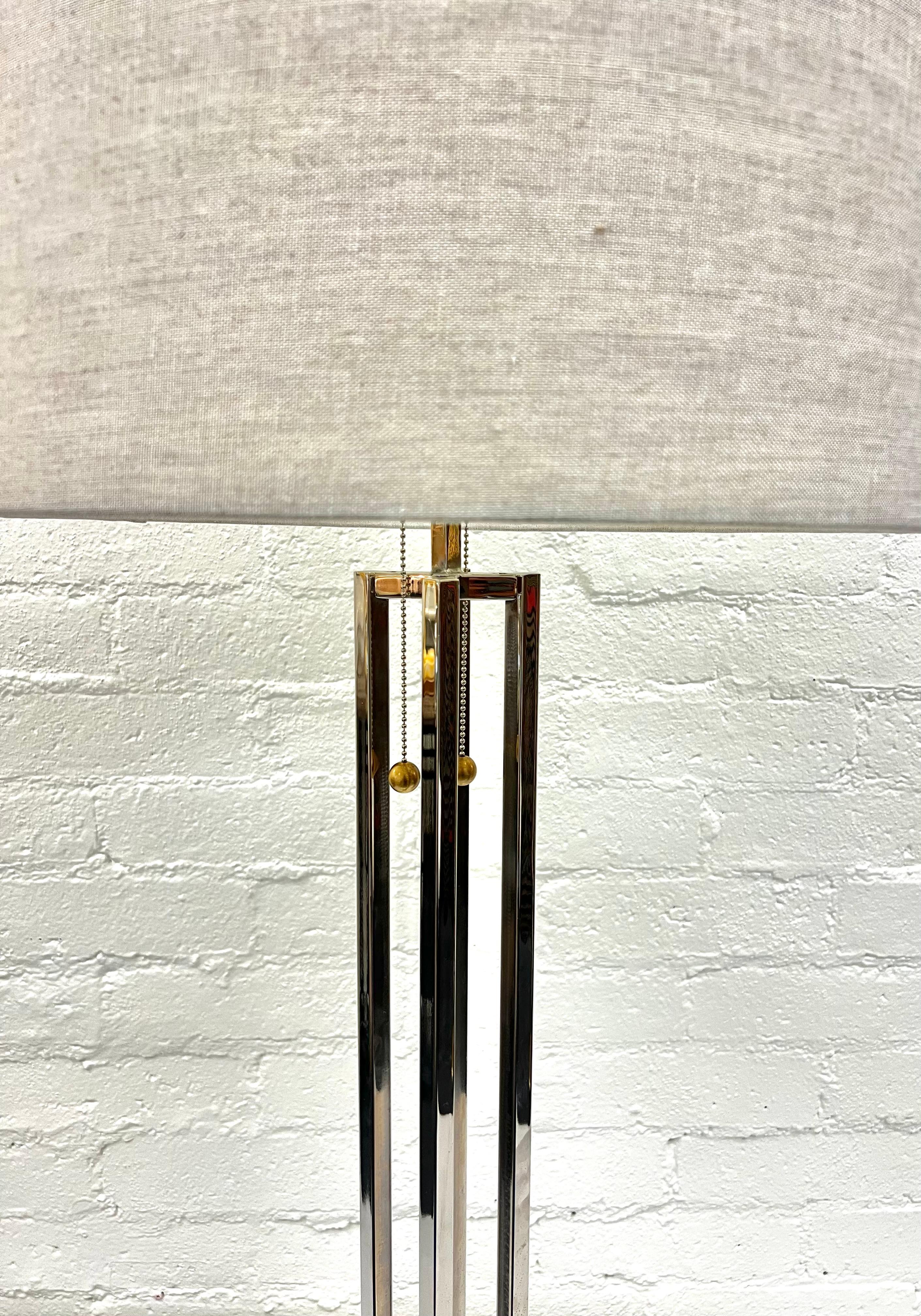 Hand-Crafted Chrome Floor Lamp by Charles Hollis Jones For Sale