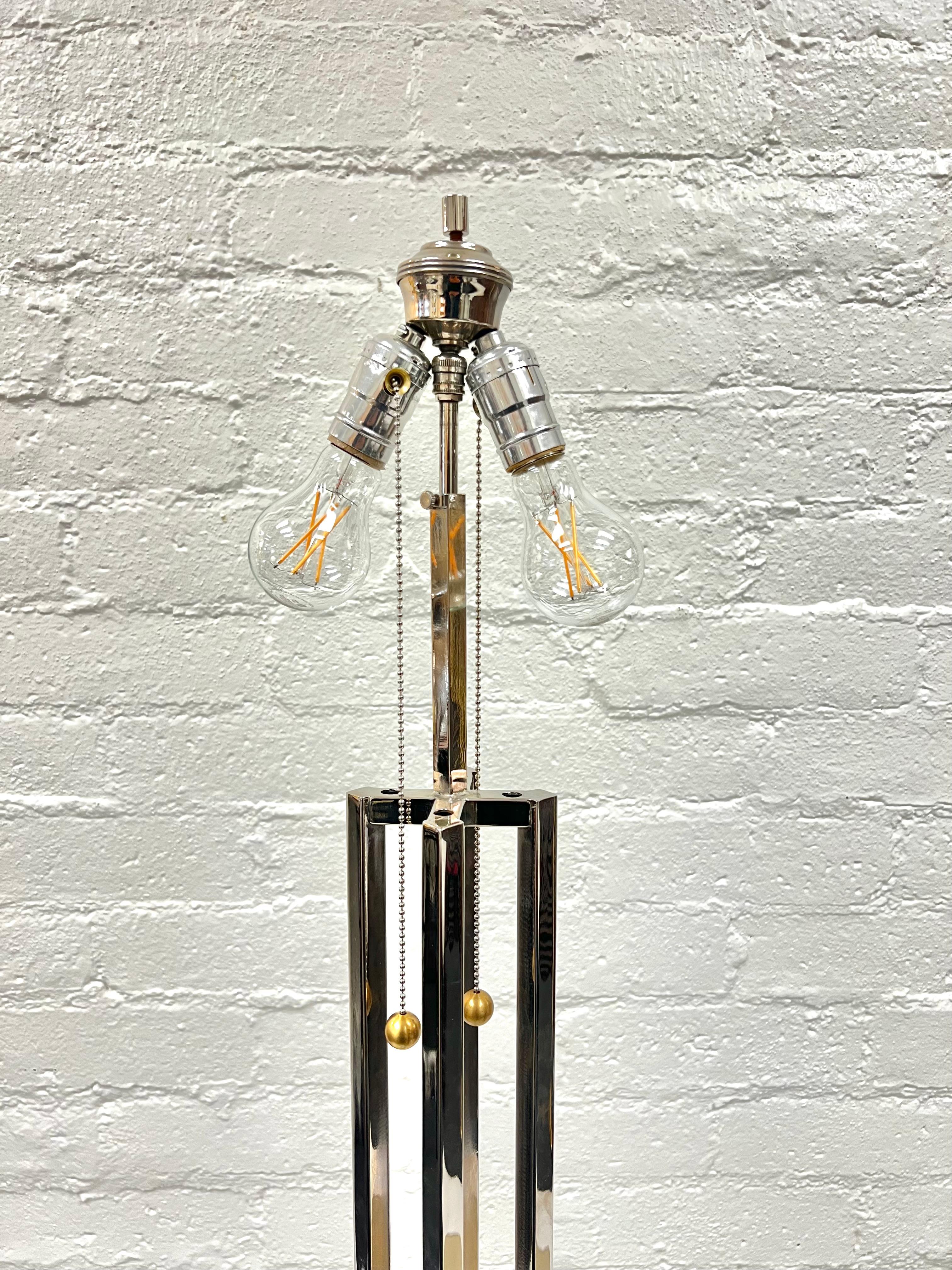 Chrome Floor Lamp by Charles Hollis Jones In Good Condition For Sale In Palm Springs, CA