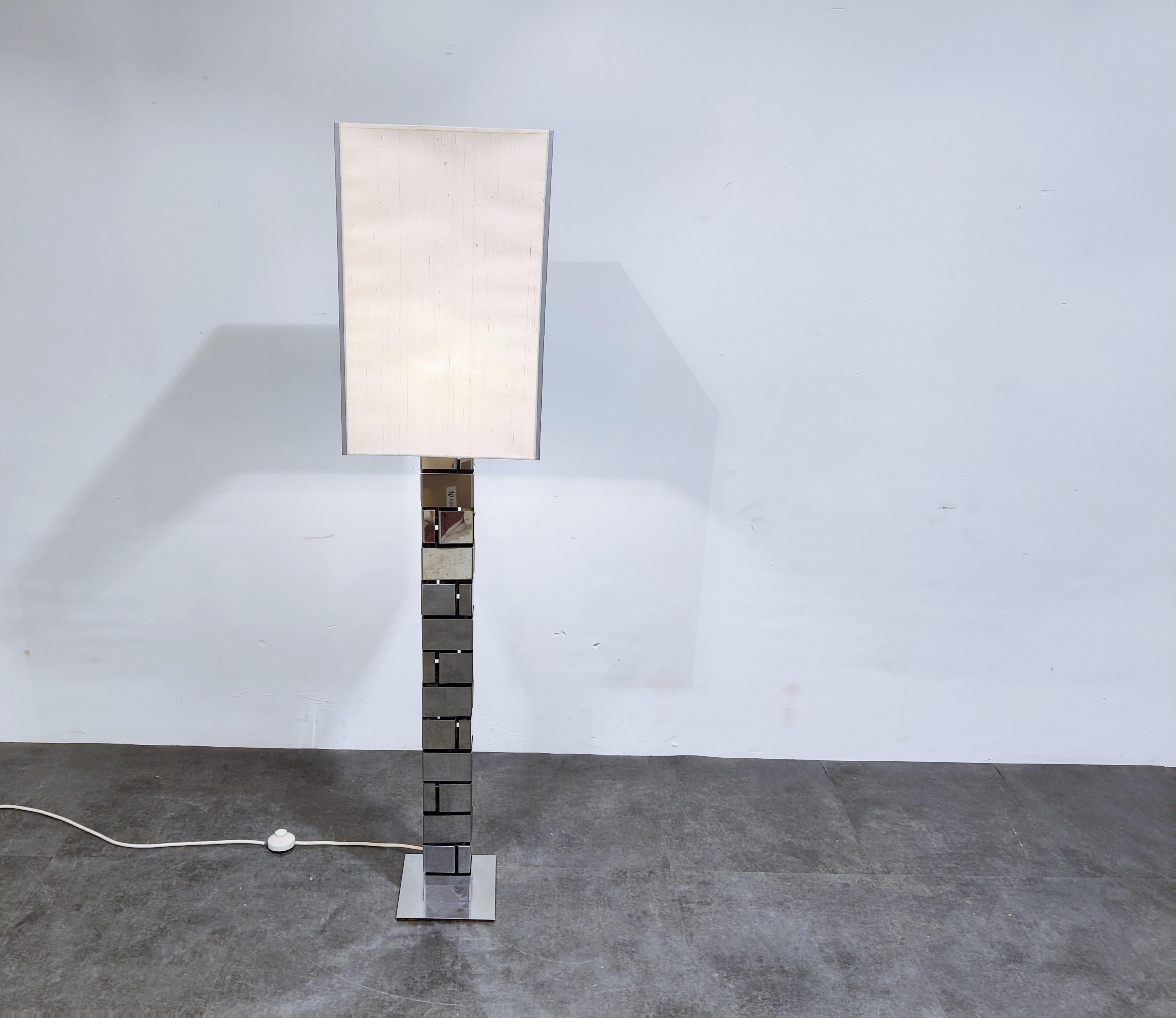 Hollywood Regency Chrome Floor Lamp by Curtis Jere, 1970s