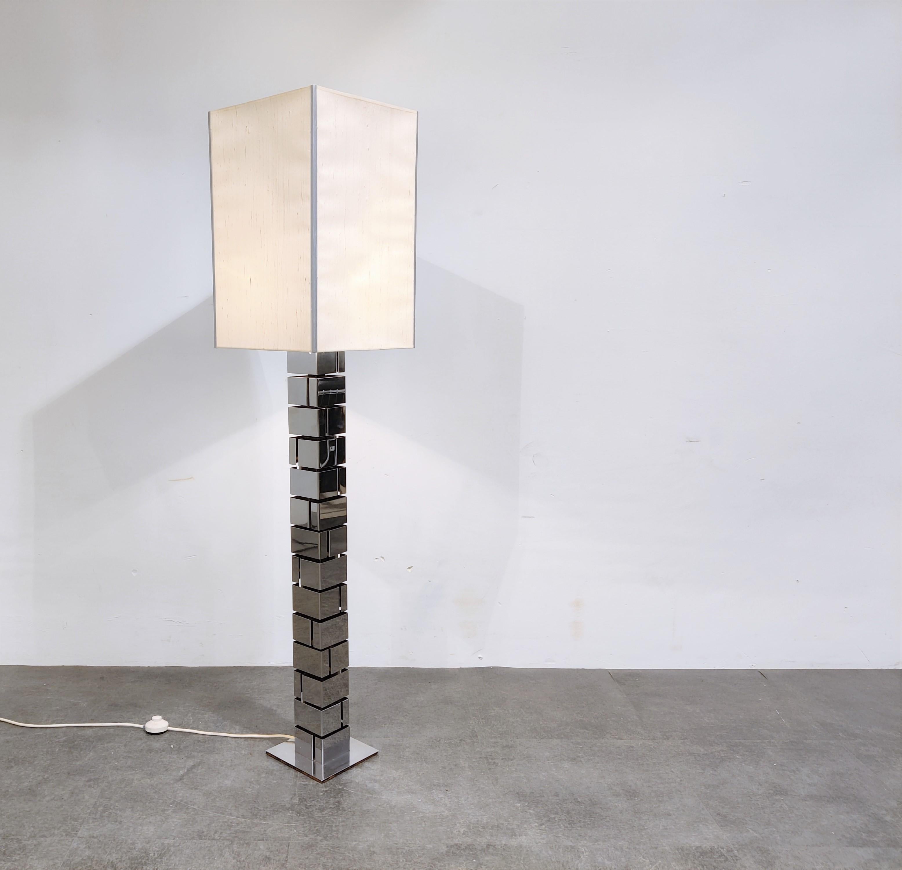 Chrome Floor Lamp by Curtis Jere, 1970s In Good Condition In HEVERLEE, BE