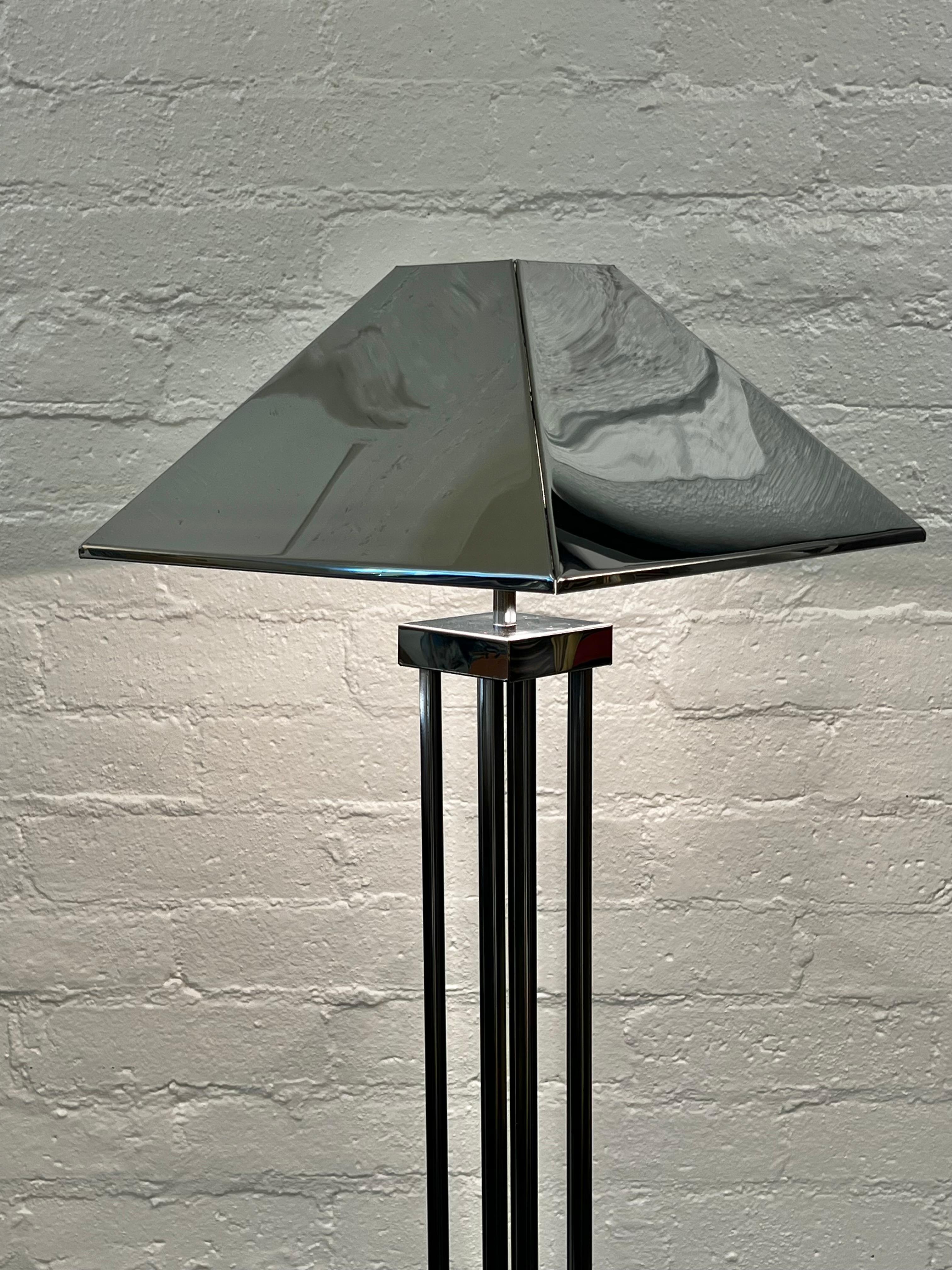 American Chrome Floor Lamp by Curtis Jere For Sale