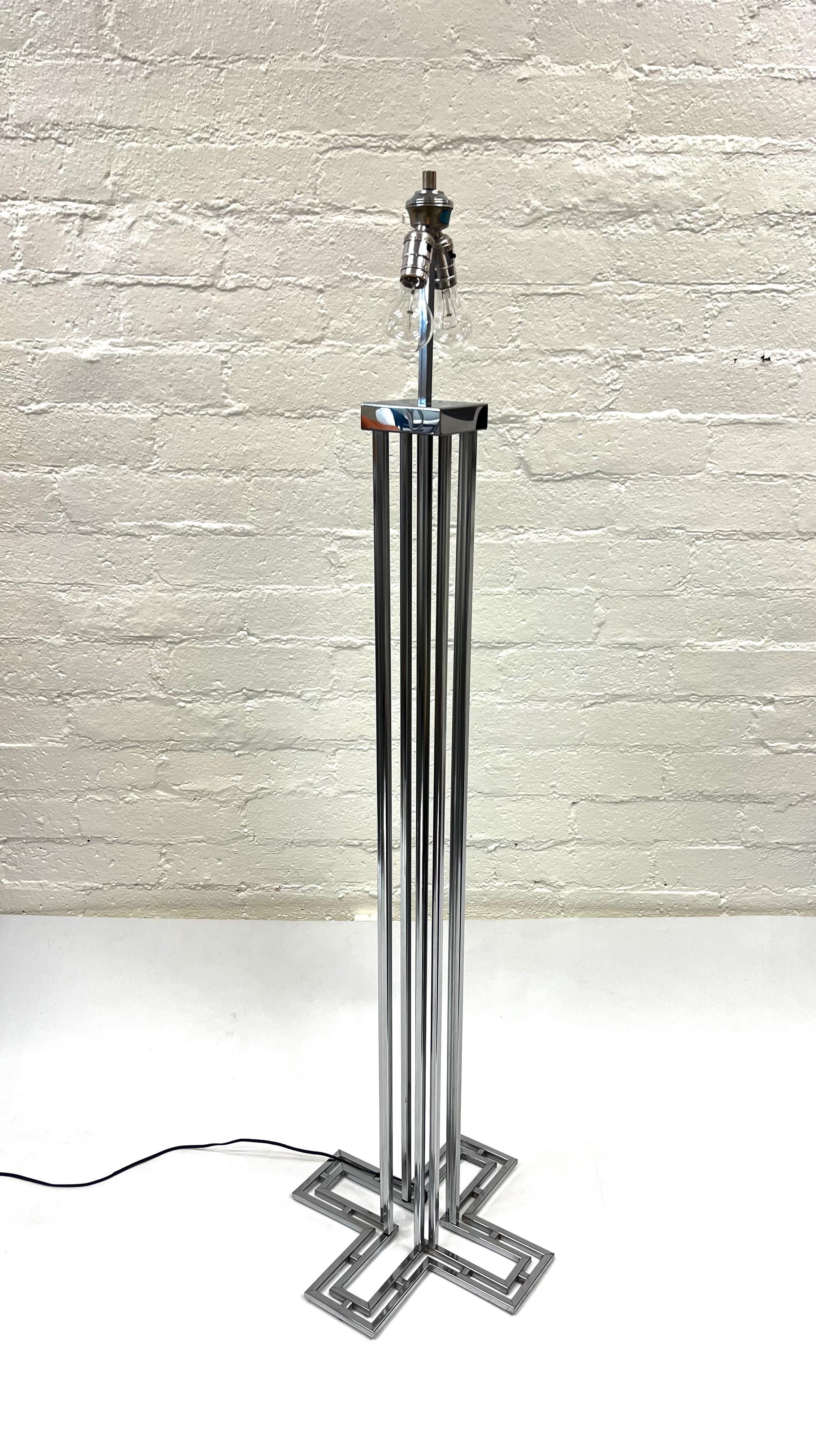 Hand-Crafted Chrome Floor Lamp by Curtis Jere For Sale