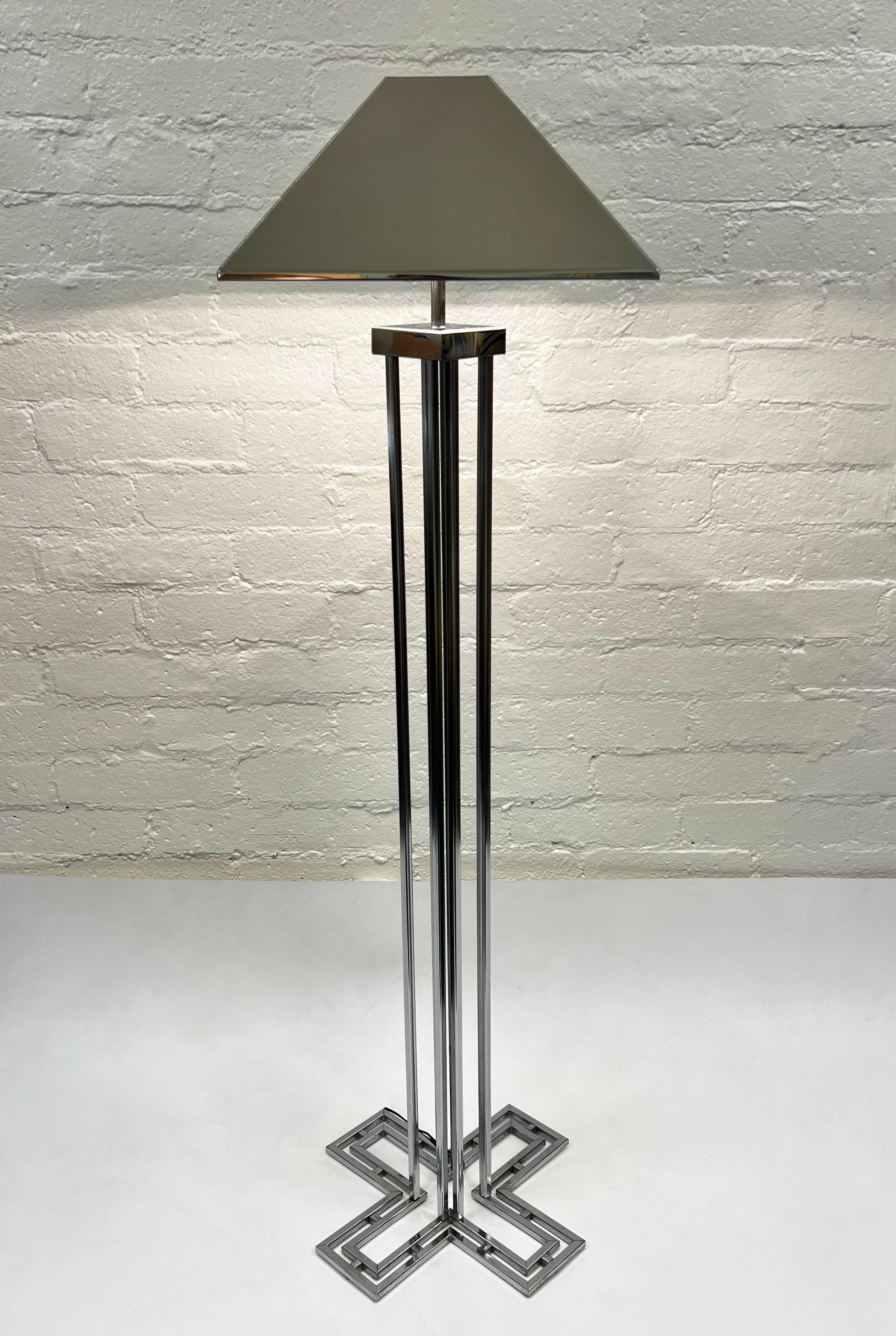 Late 20th Century Chrome Floor Lamp by Curtis Jere For Sale