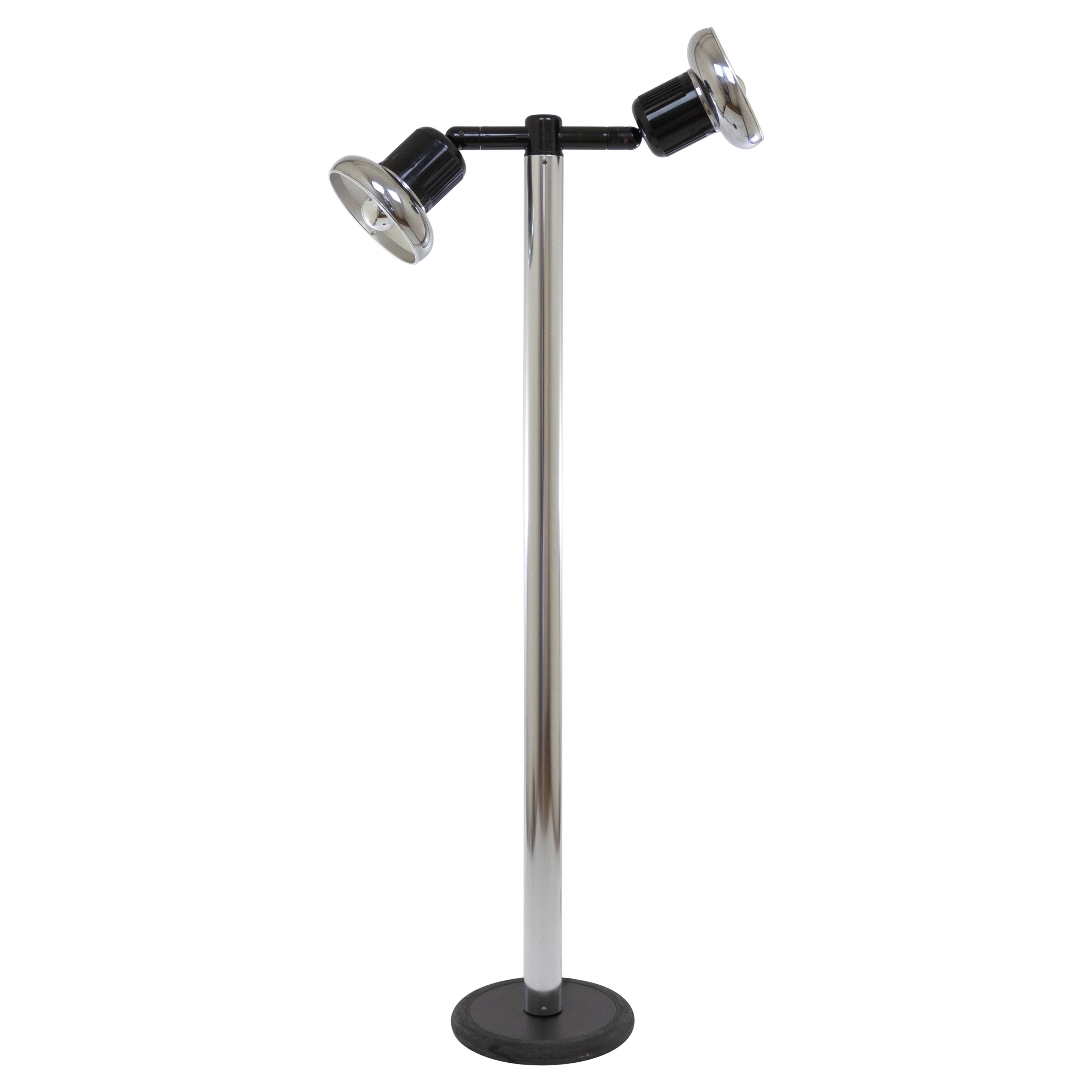 Chrome floor lamp by Gae Aulenti & Livio Castiglioni for Stilnovo, 1970s
