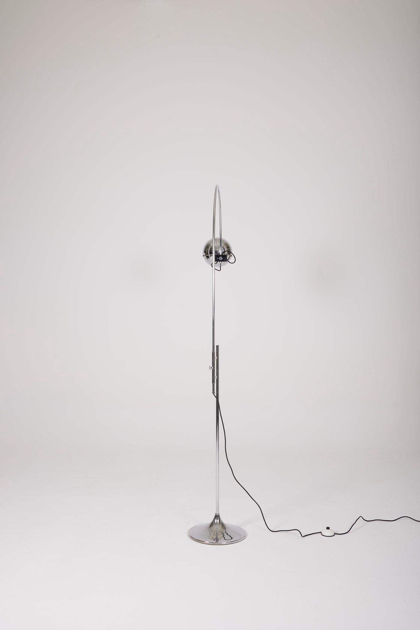 Metal Chrome floor lamp by Goffredo Reggiani