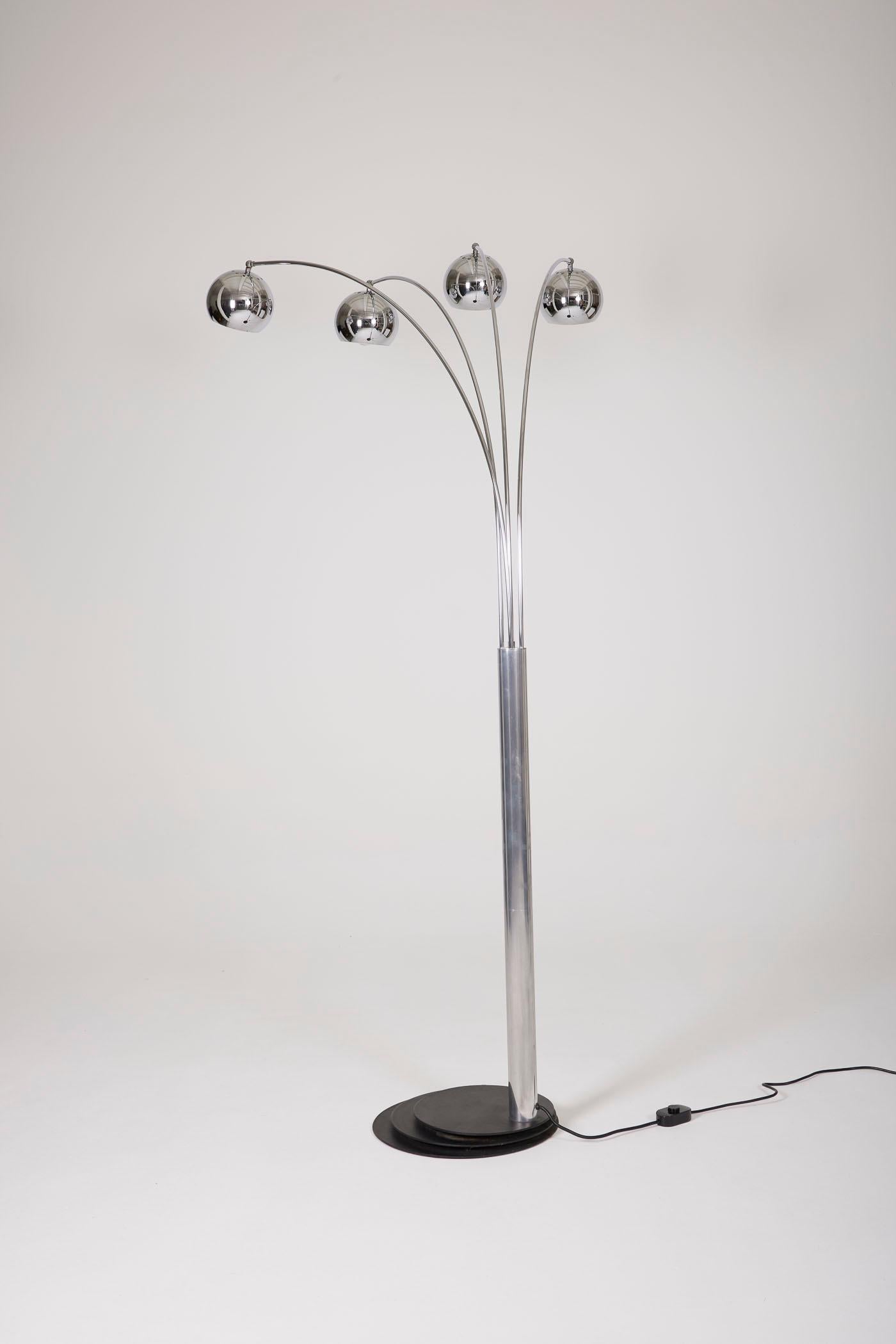 Metal  Chrome floor lamp by Goffredo Reggiani
