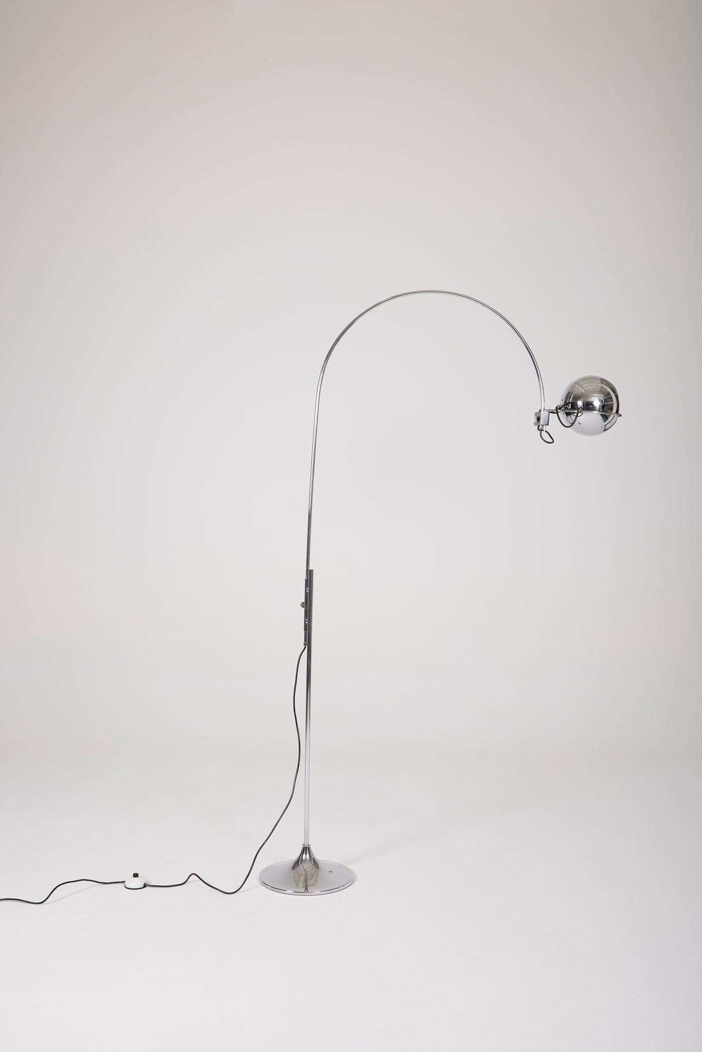 Chrome floor lamp by Goffredo Reggiani 1