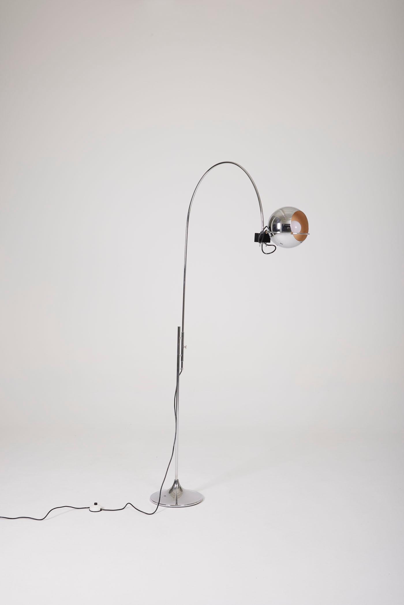 Chrome floor lamp by Goffredo Reggiani 2