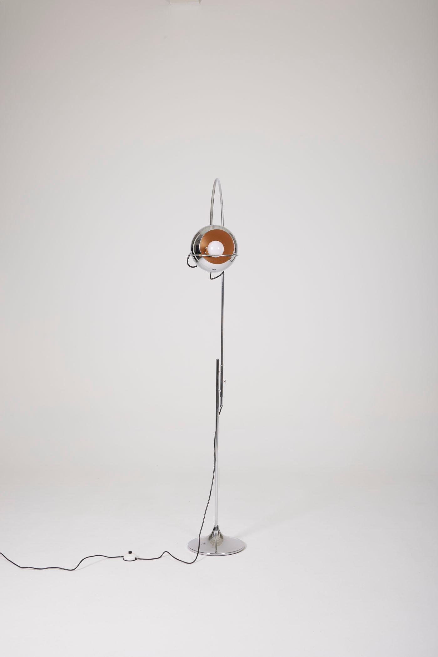 Chrome floor lamp by Goffredo Reggiani 3