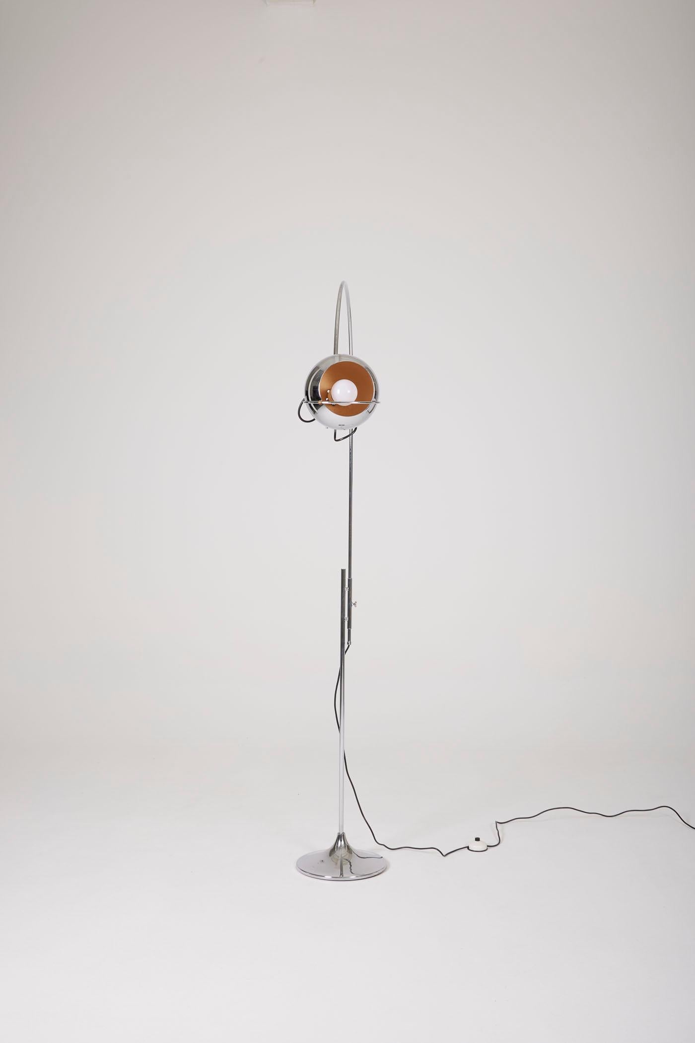 Chrome floor lamp by Goffredo Reggiani 4