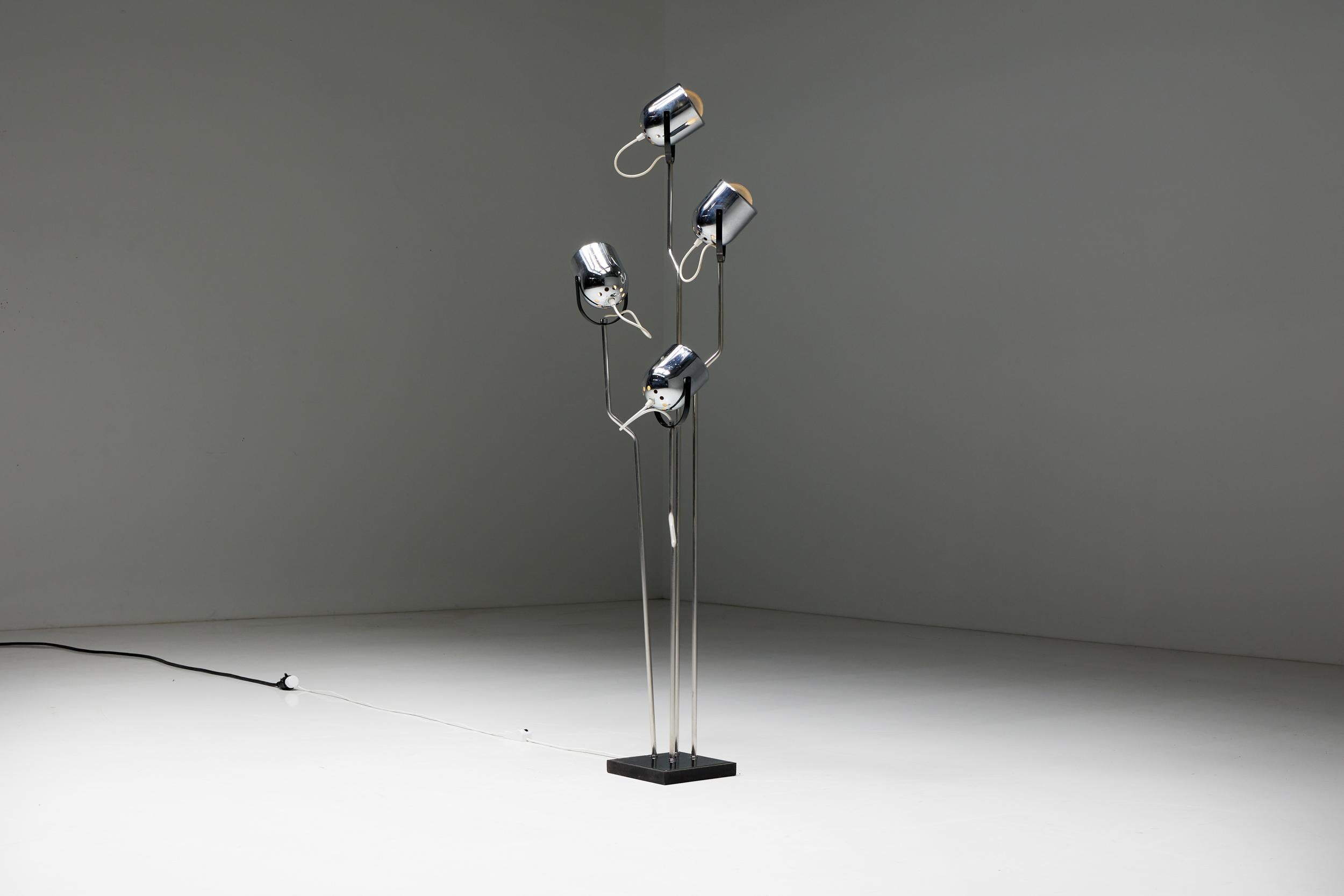 Chrome Floor Lamp by Goffredo Reggiani, Italy, 1970s For Sale 7
