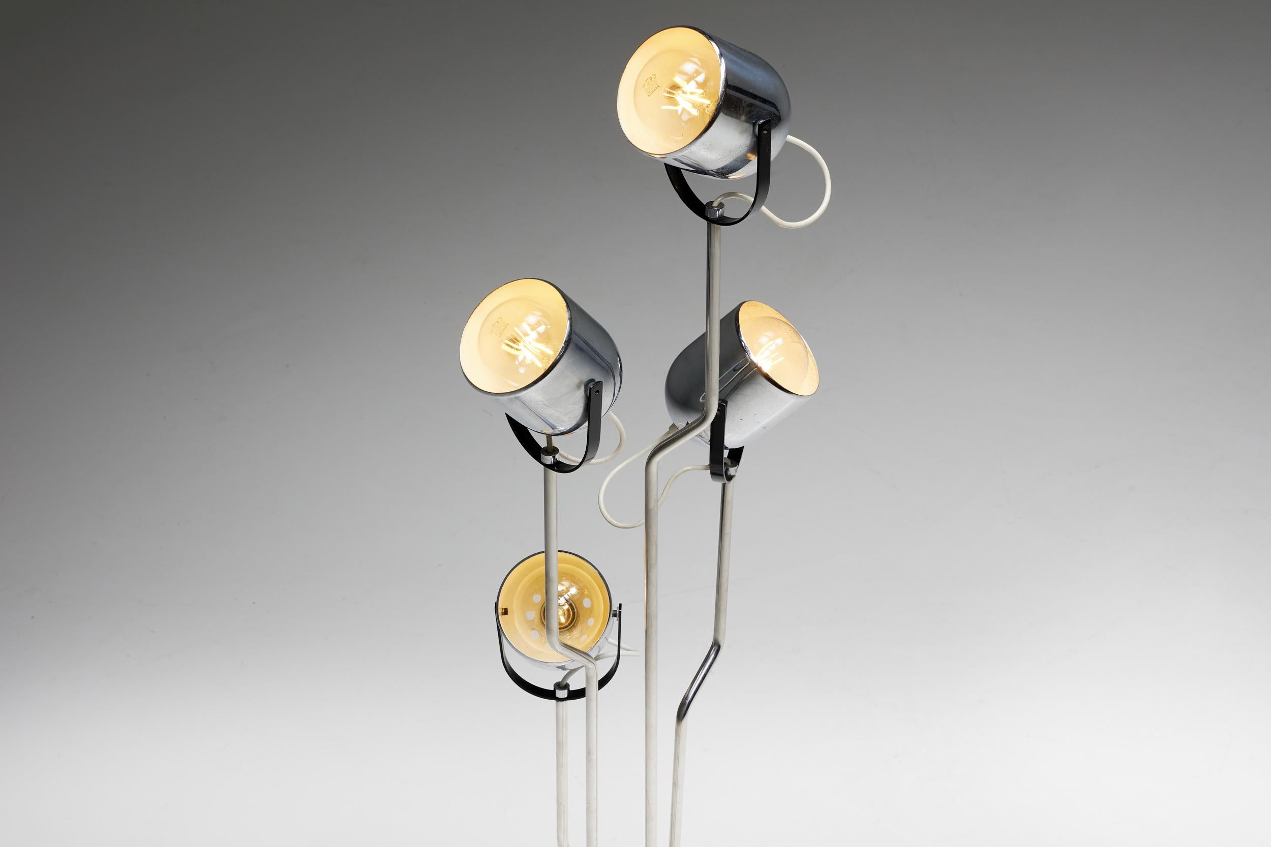 Chrome Floor Lamp by Goffredo Reggiani, Italy, 1970s For Sale 1