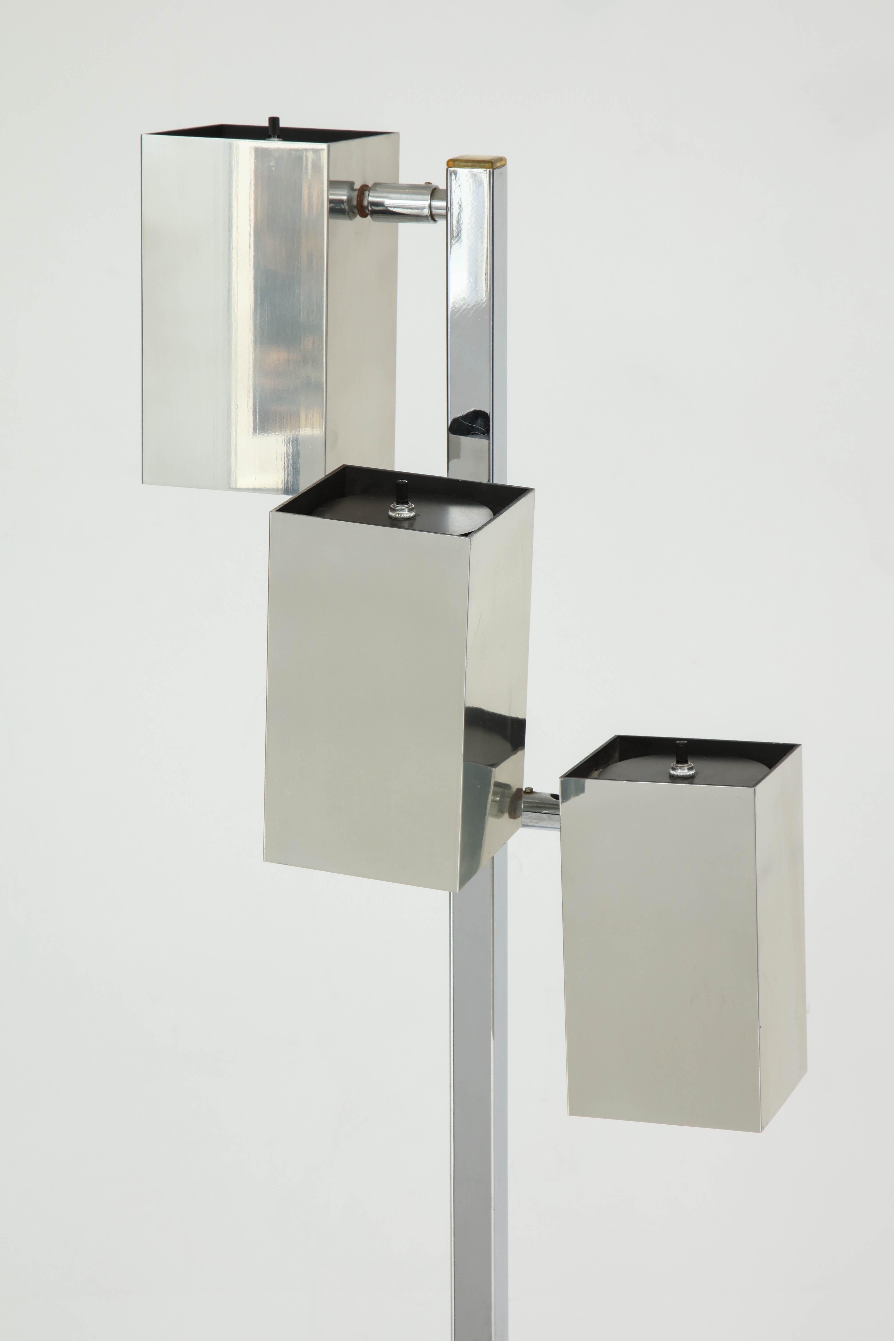 Chrome Floor Lamp by Koch & Lowy, circa 1960 In Good Condition In New York, NY