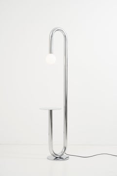 Lampada da terra cromata Curva