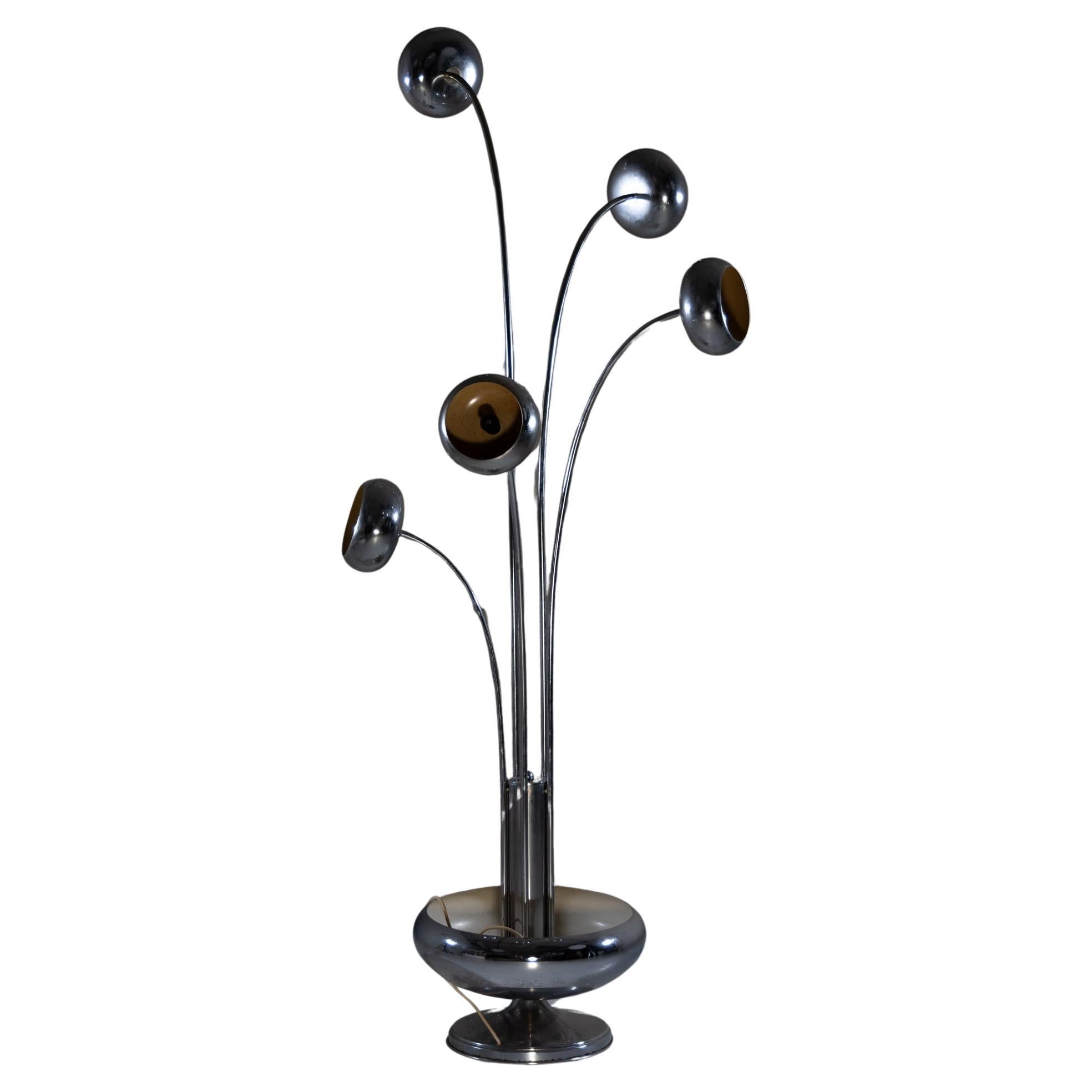 Chrome Floor Lamp, Italy 1970s For Sale