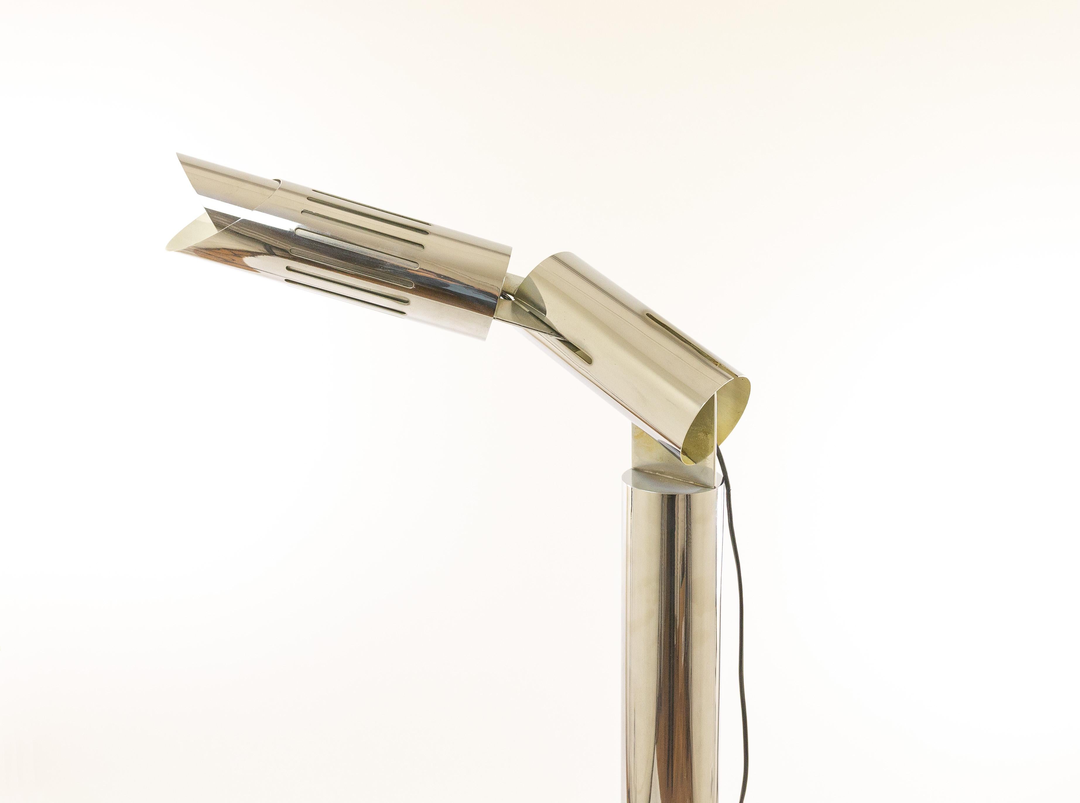 Chrome Floor Lamp, Model Cobra, by Gabriele D'Ali for Francesconi, 1970s In Good Condition In Rotterdam, NL