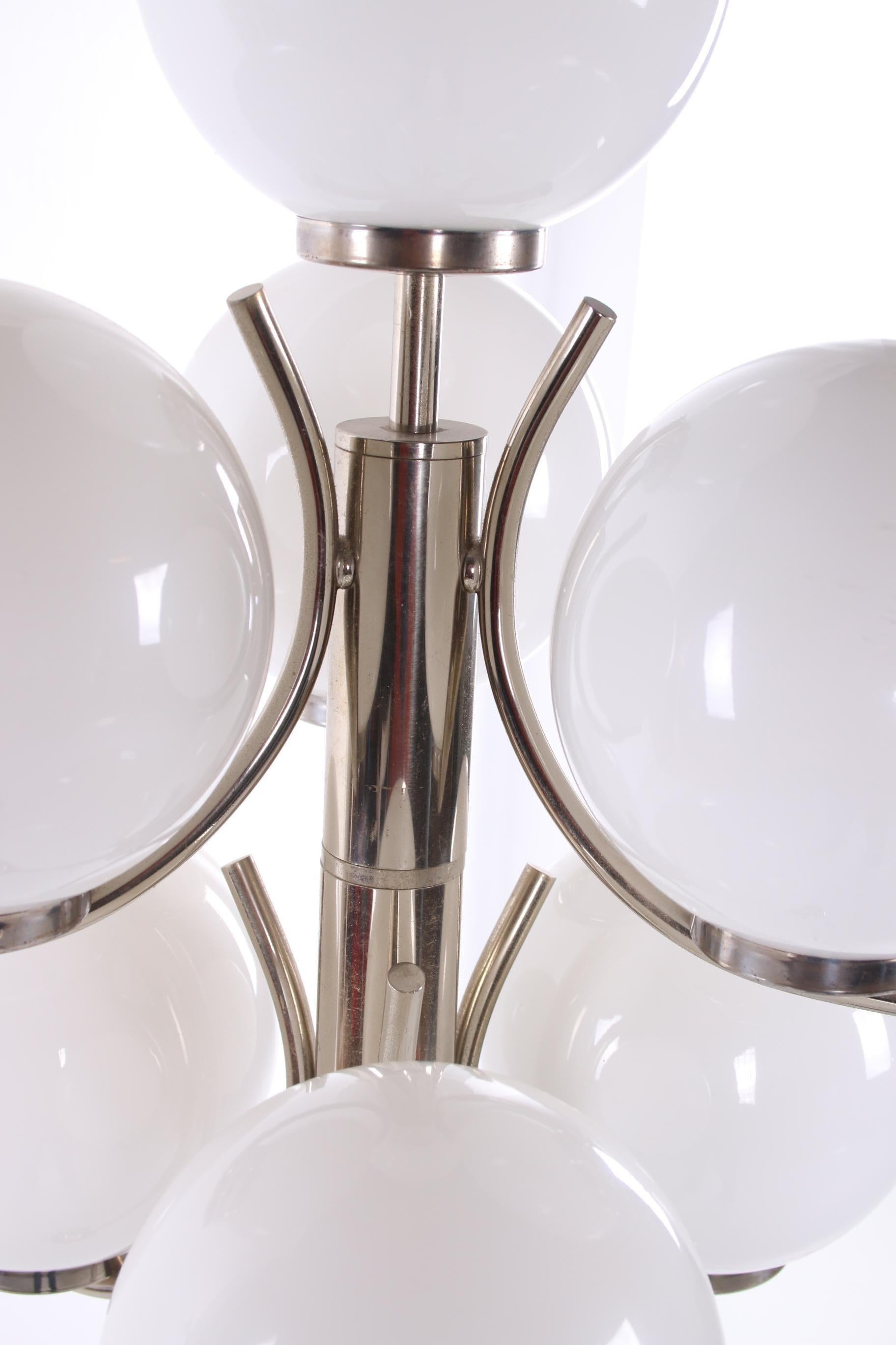 Chrome Floor Lamp with 7 White Glass Balls, 1960s 2