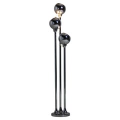 Chrome floor lamp with adjustable metal ball-shaped lights, Italy 1970s