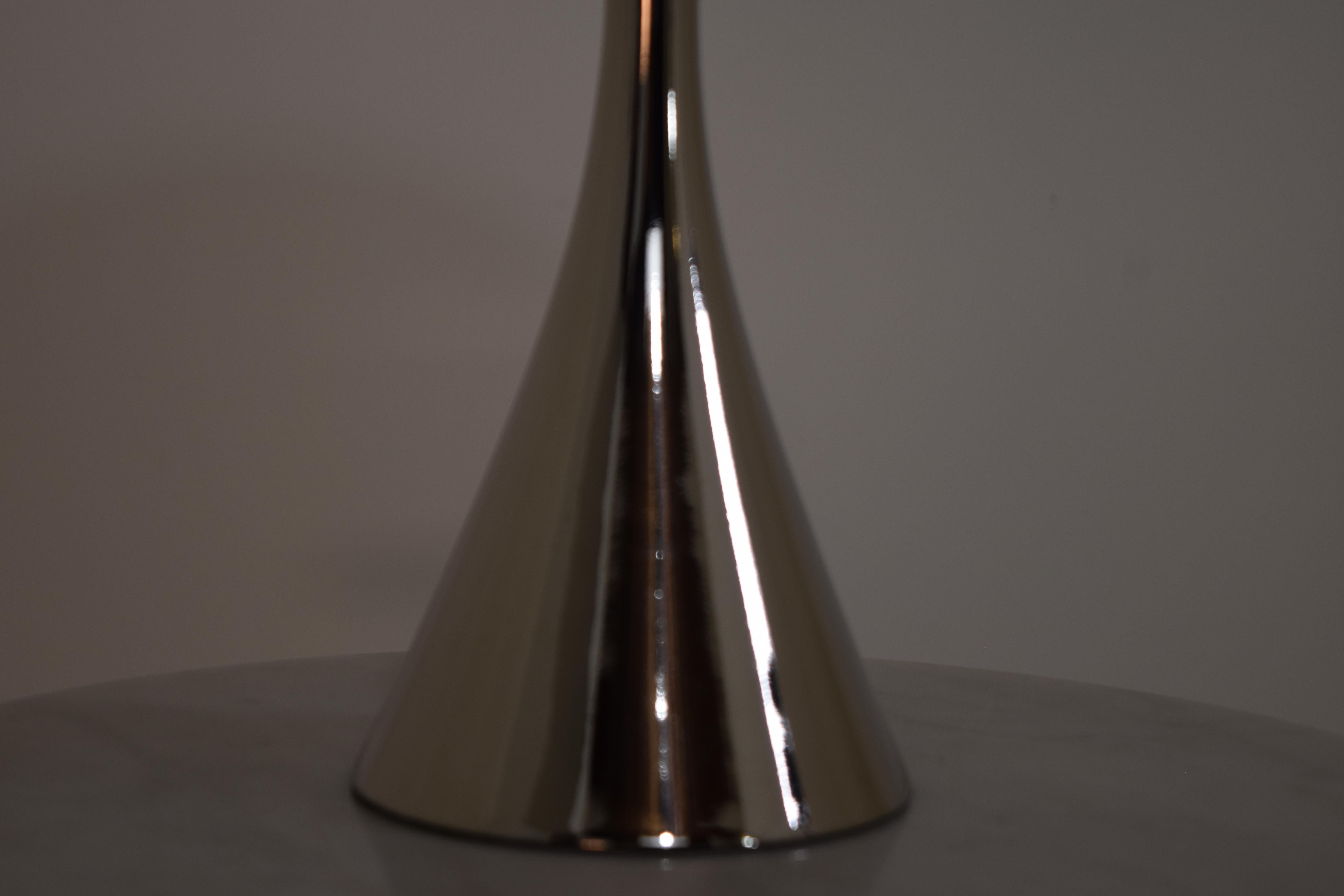 Art Glass Chrome Floor Lamp with mushroom shade by Laurel