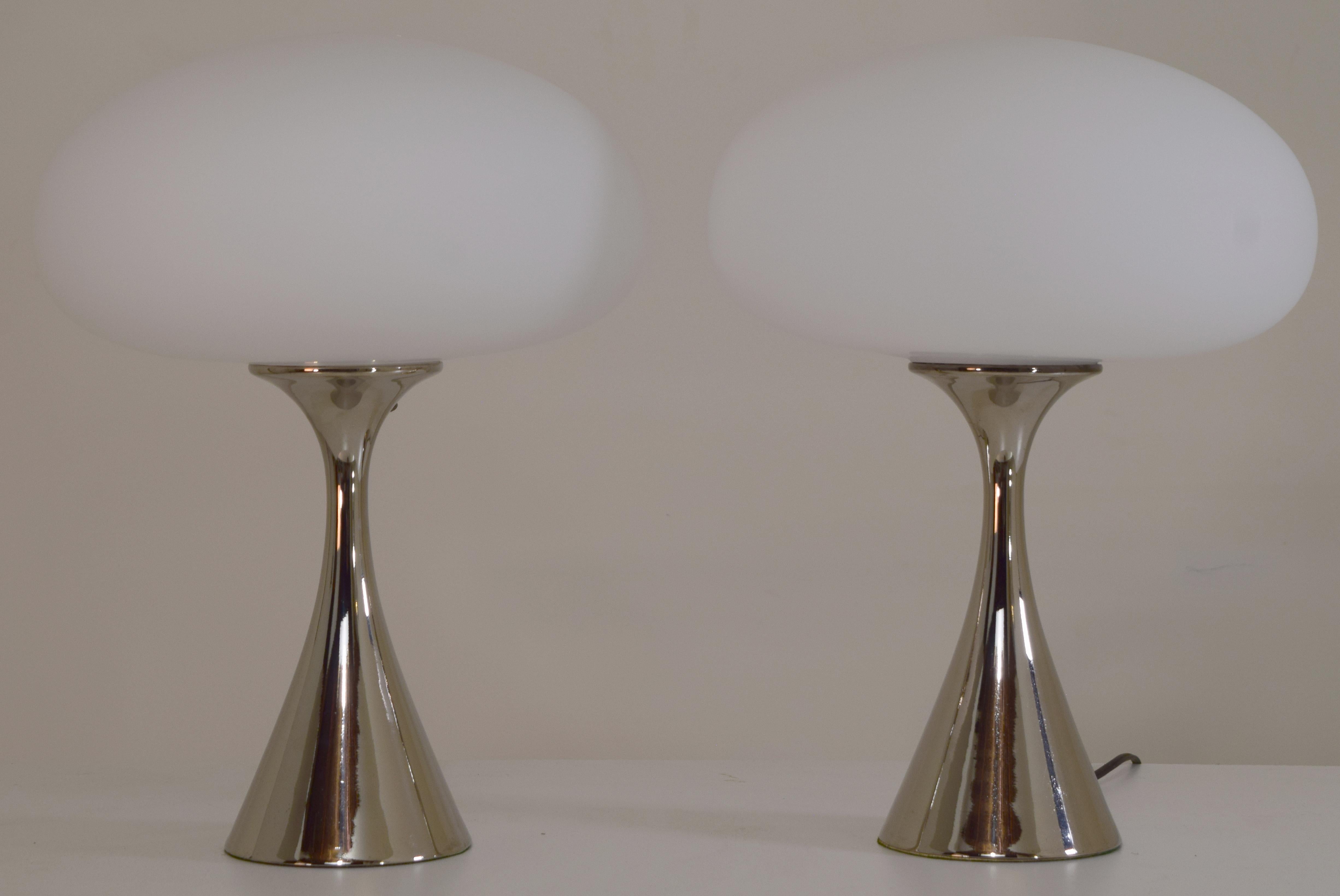 Mid-20th Century Chrome Floor Lamp with mushroom shade by Laurel