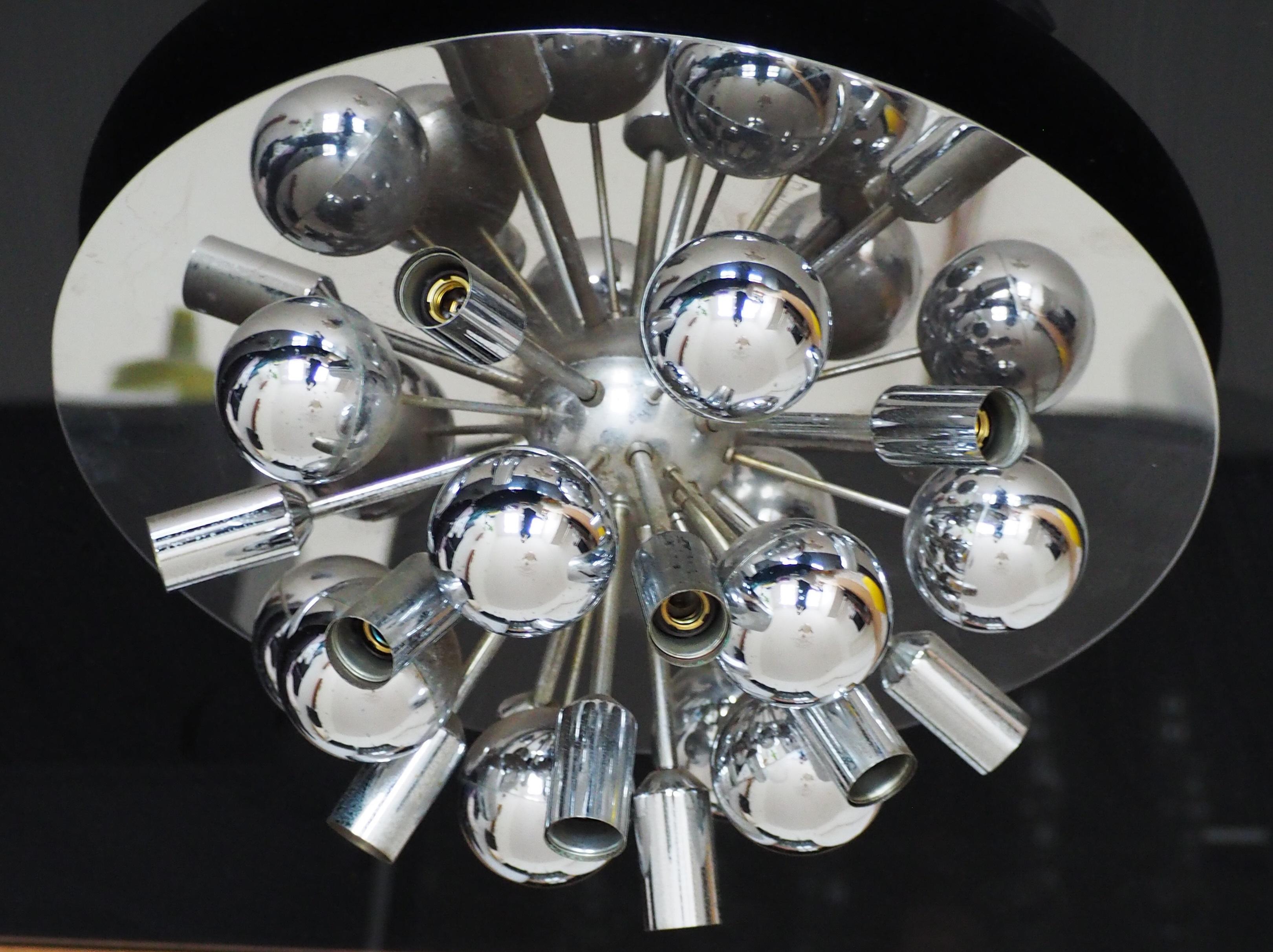 Chrome Flush Mount or Wall Light by Cosack, Germany, circa 1970s In Good Condition For Sale In Wiesbaden, Hessen