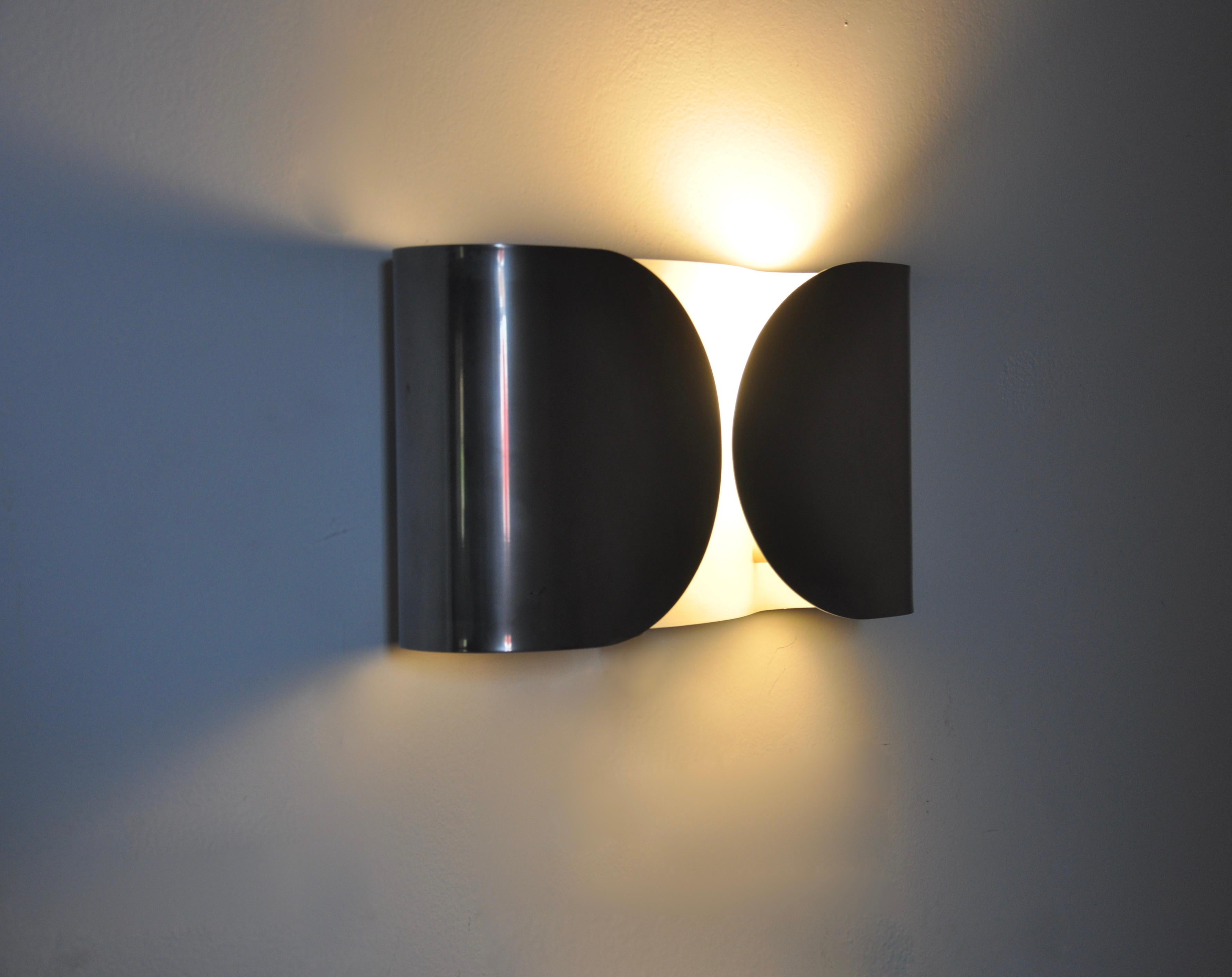 Chrome Foglio Sconce by Tobia & Afra Scarpa for Flos, 1960s In Good Condition In Lasne, BE