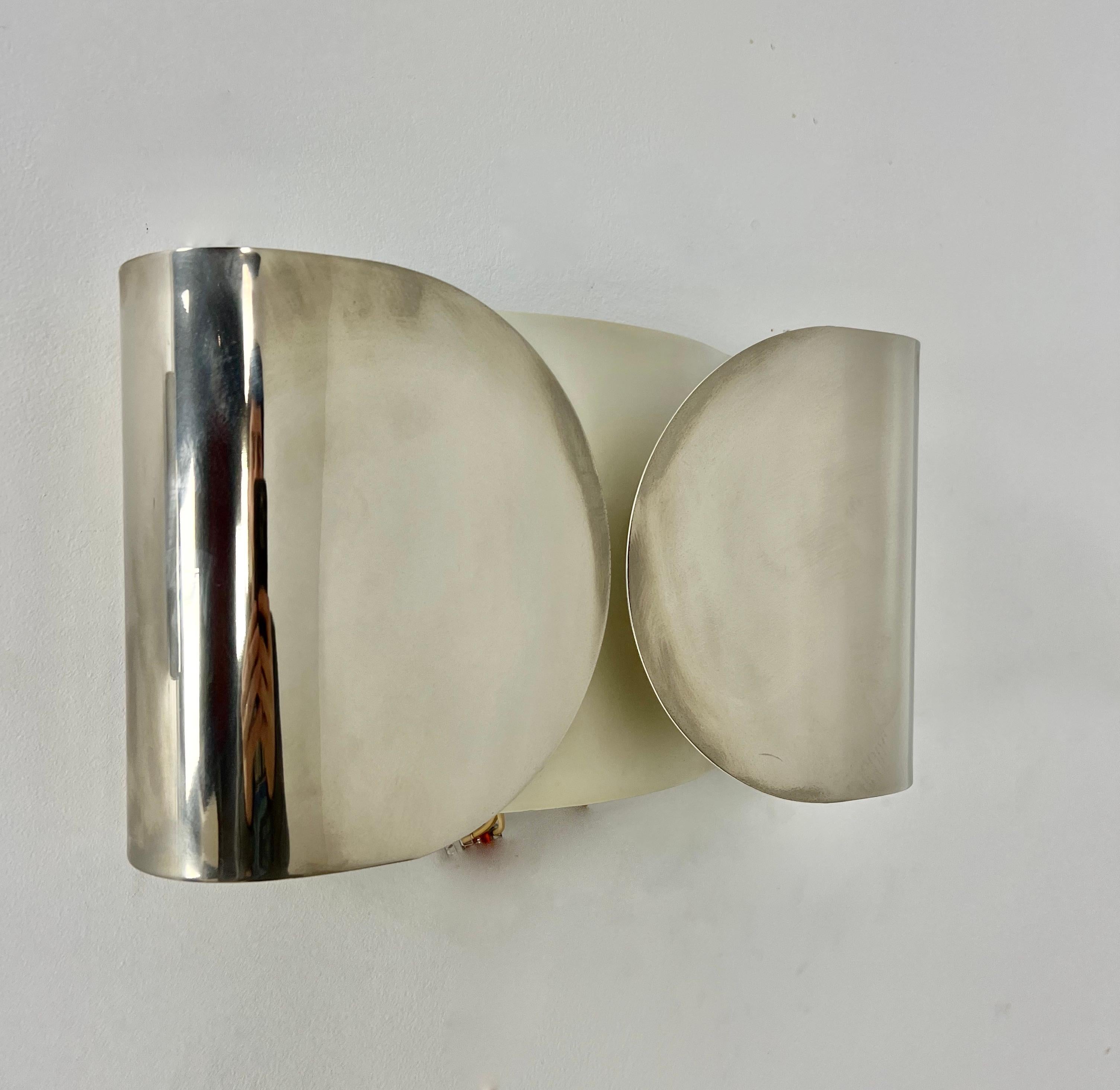 Mid-20th Century Chrome Foglio Sconce by Tobia & Afra Scarpa for Flos, 1960s