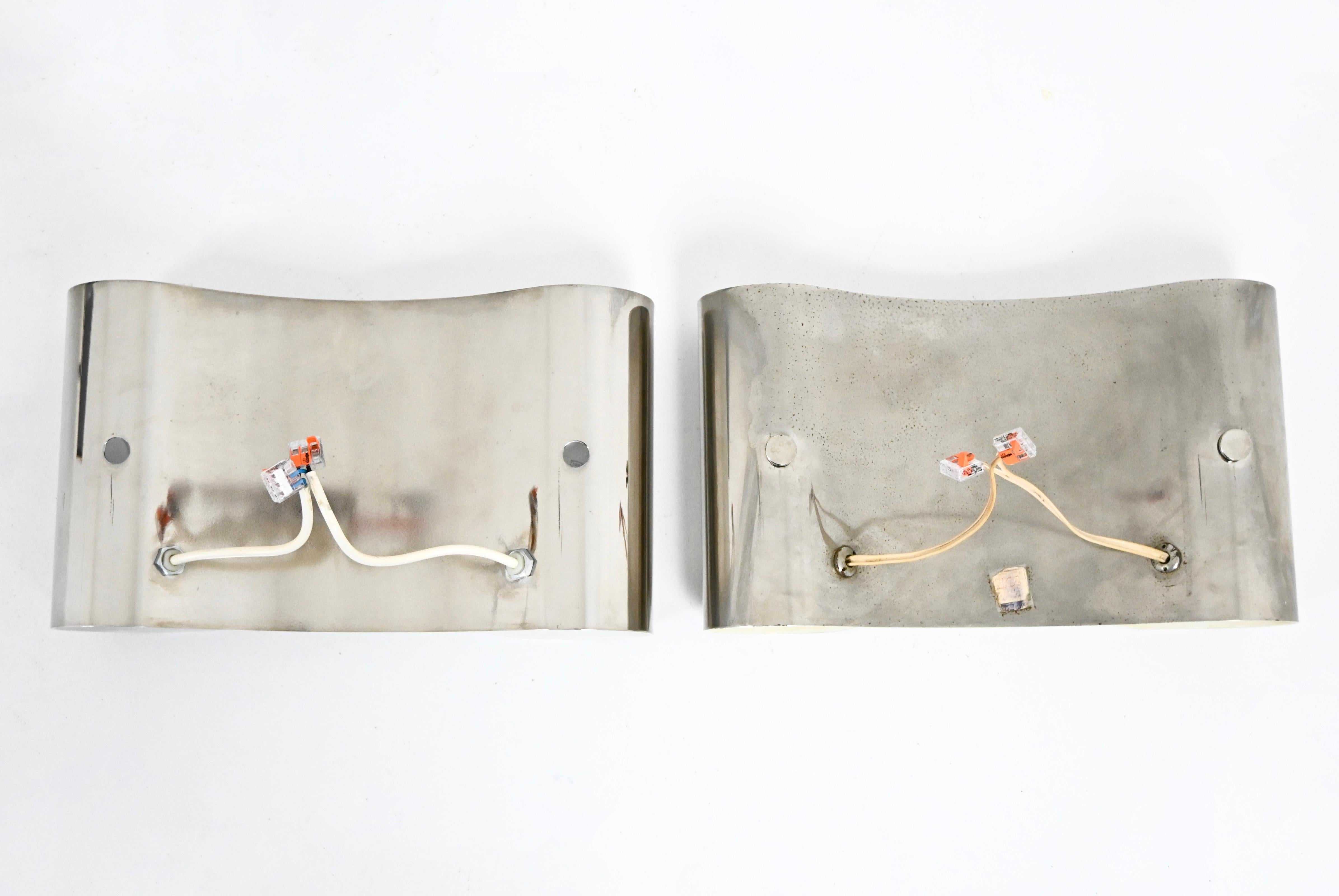Verchromte Foglio-Wandleuchter von Tobia & Afra Scarpa für Flos, 1960er Jahre, 2er-Set, Set im Angebot 3