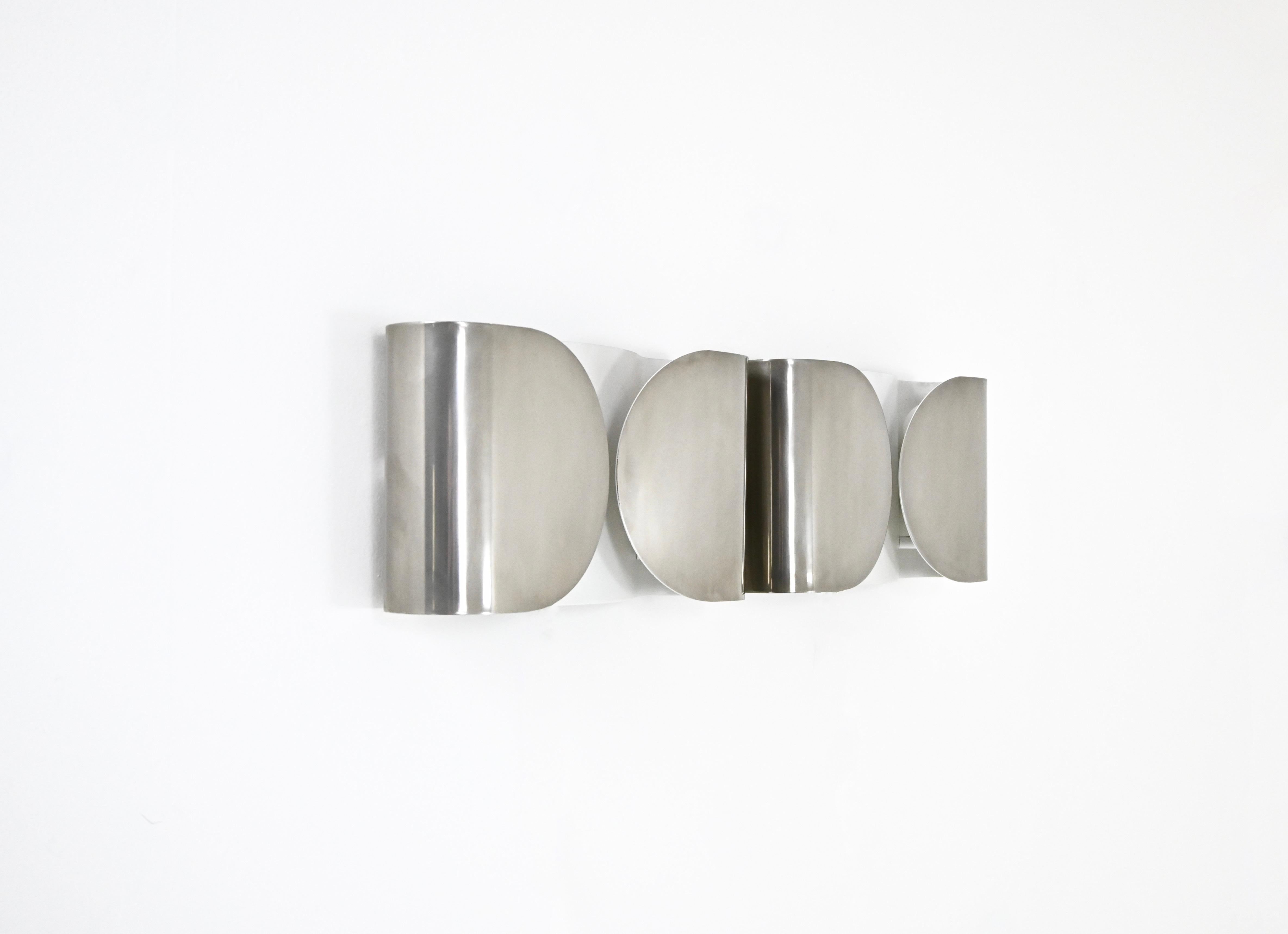 Italian Chrome Foglio Sconces by Tobia & Afra Scarpa for Flos, 1960s, set of 2