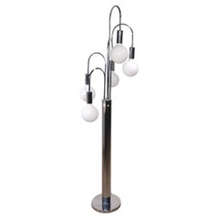 Chrome Fountain Style Five Light  Floor Lamp att. to Sonneman c 1960/70's
