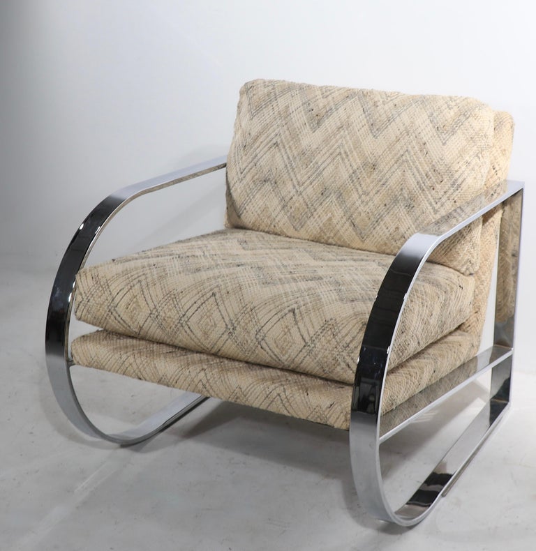 Chrome Frame Lounge Chair After Baughman For Sale 1