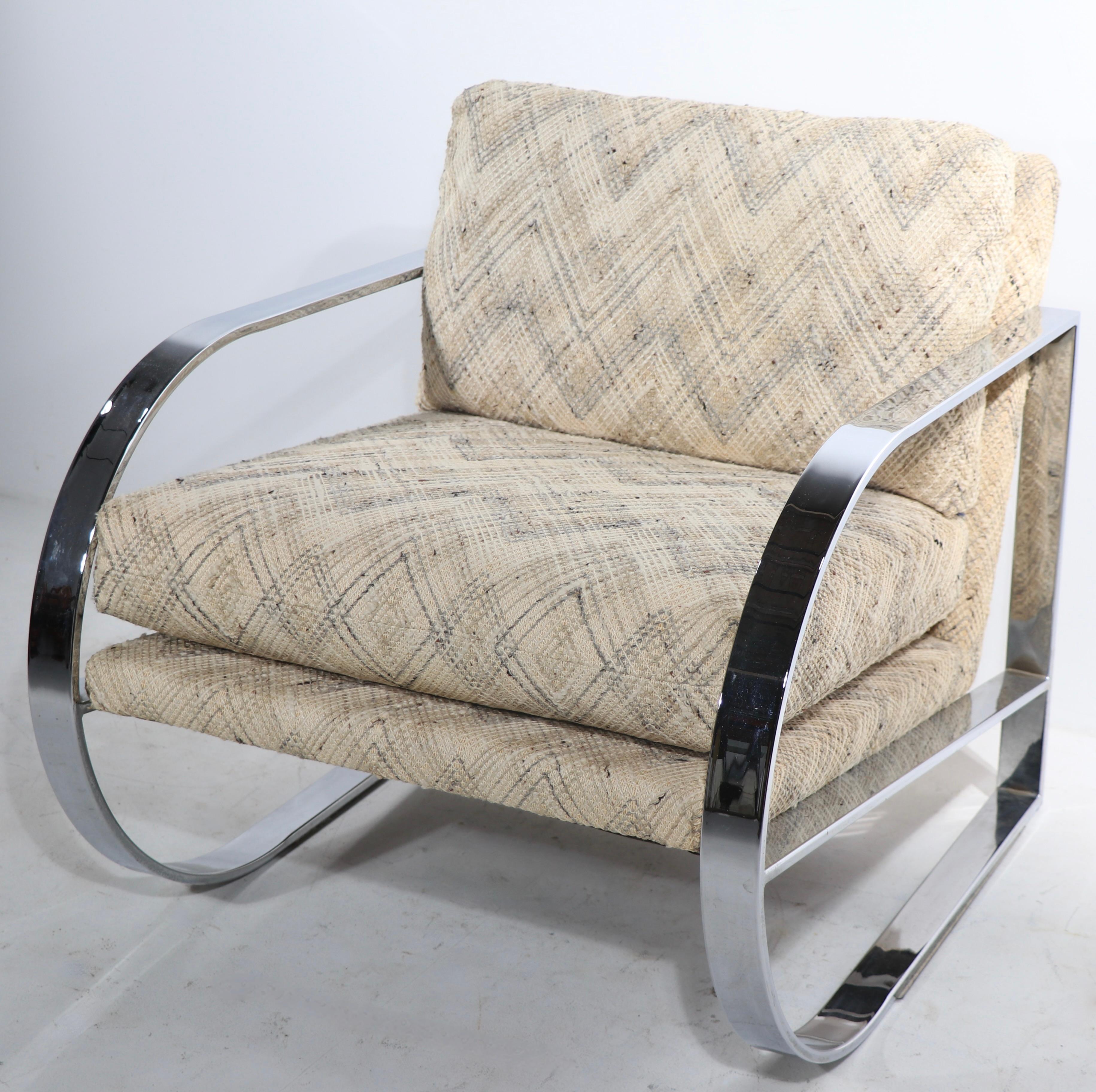 Chrome Frame Lounge Chair After Baughman For Sale 2