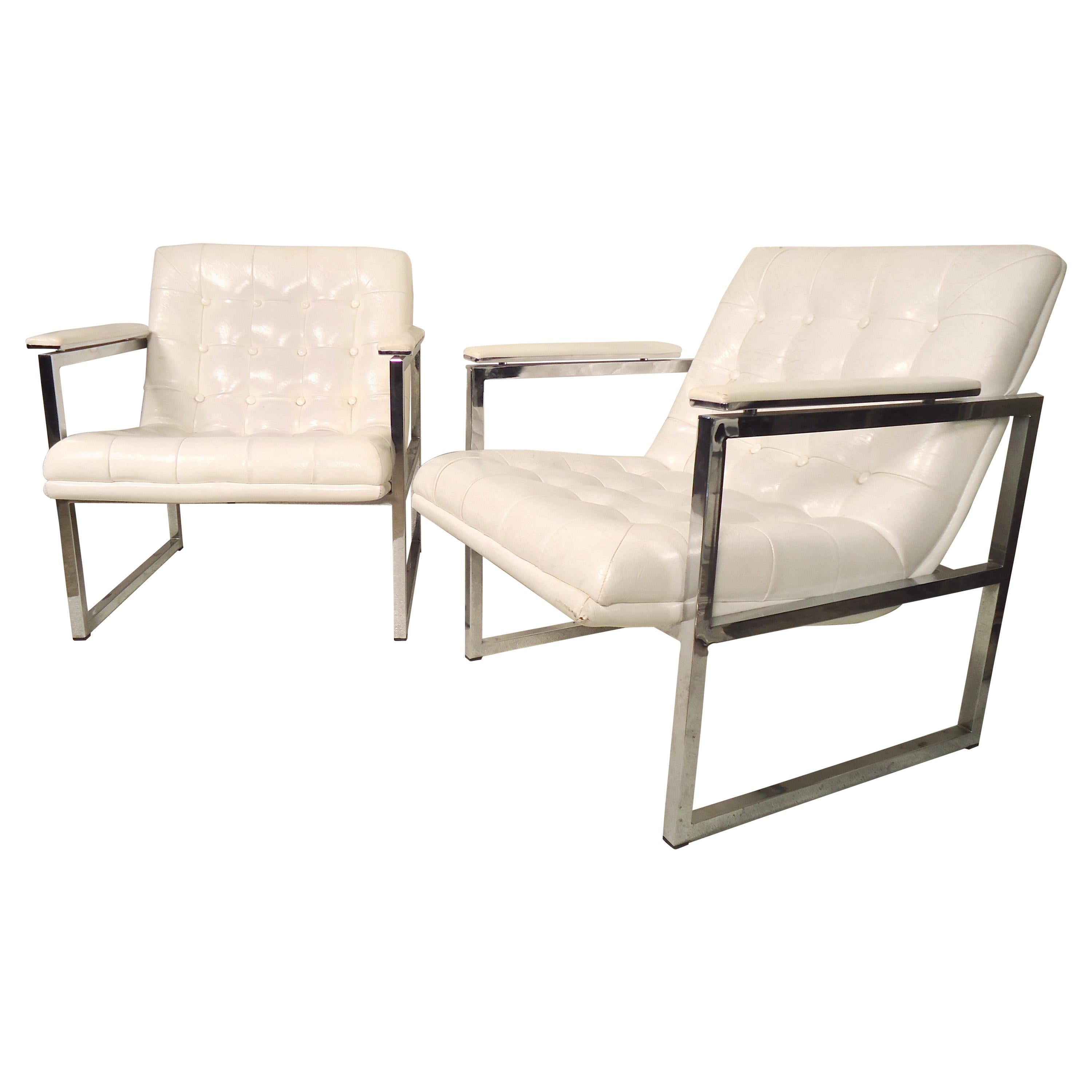 Chrome Frame Midcentury Chairs