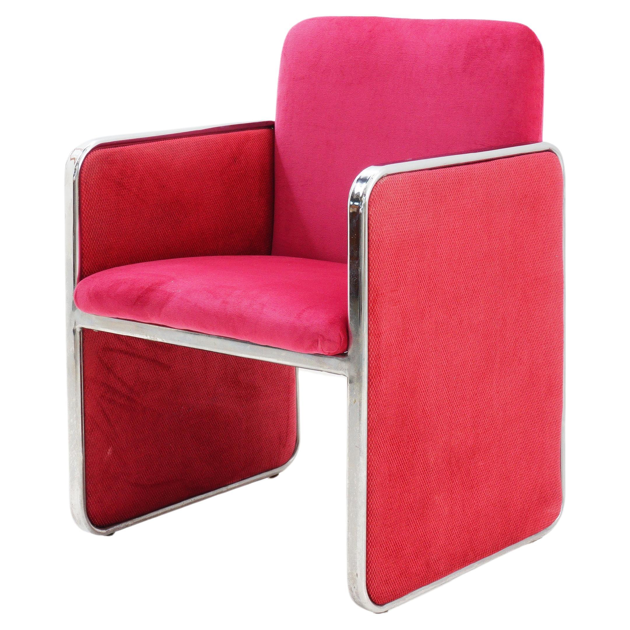 Chrome Framed Chiclet Chair, 1984 For Sale