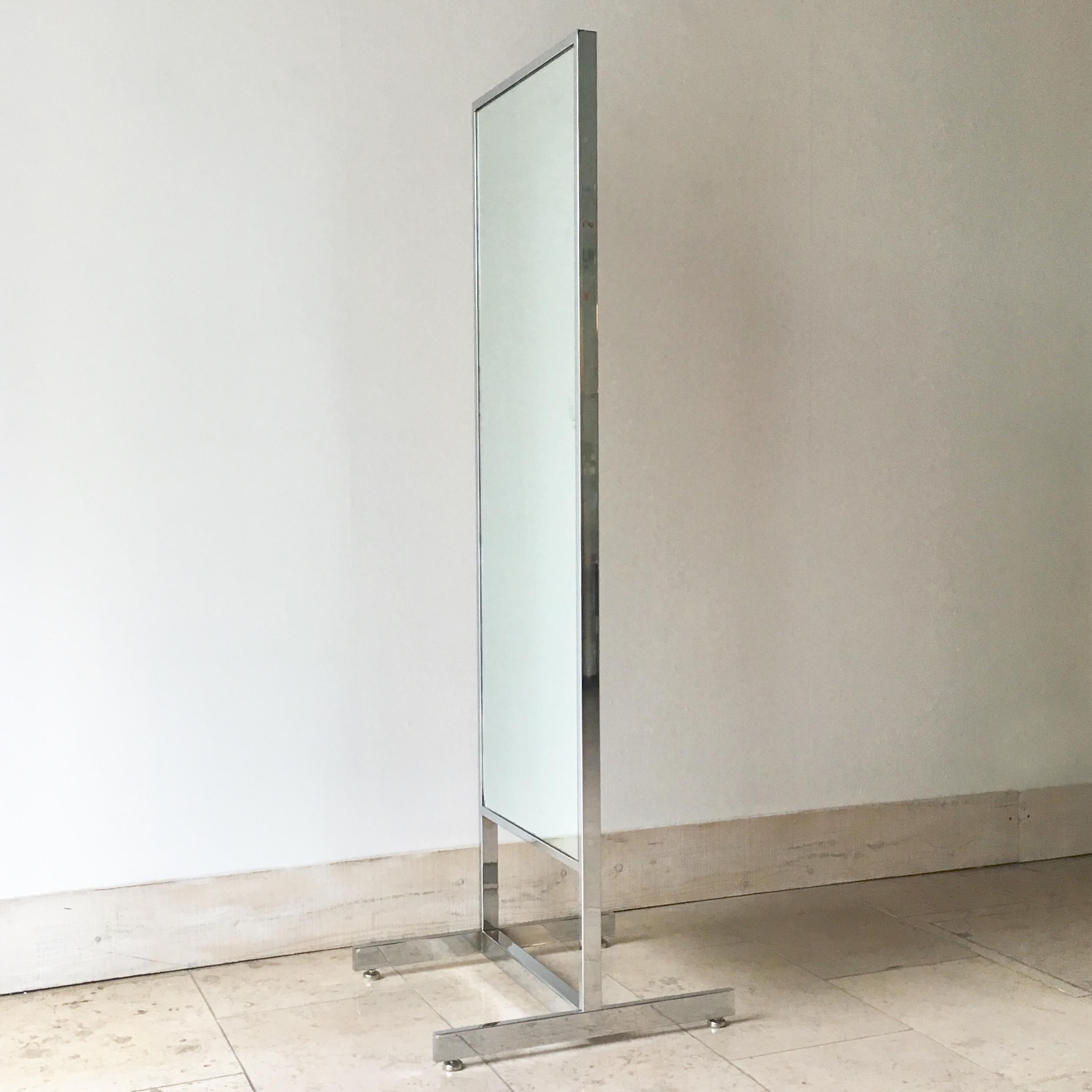 Chrome Framed Floor Standing Mirror, 1970s For Sale at 1stDibs | double ...