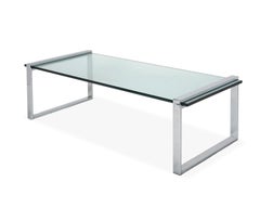 Chrome & Glass "BOX" Coffee Table by Charles Hollis Jones, USA 1968