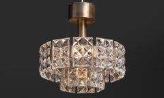 Chrome & Glass Chandelier England circa 1970