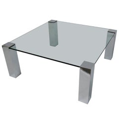 Chrome & Glass Cocktail Table by Cidue-Italy