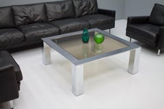 Chrome and Glass Coffee Table Italy 1970s