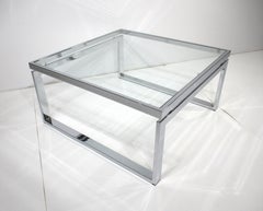 Milo Baughman styled Chrome / Glass Coffee Table