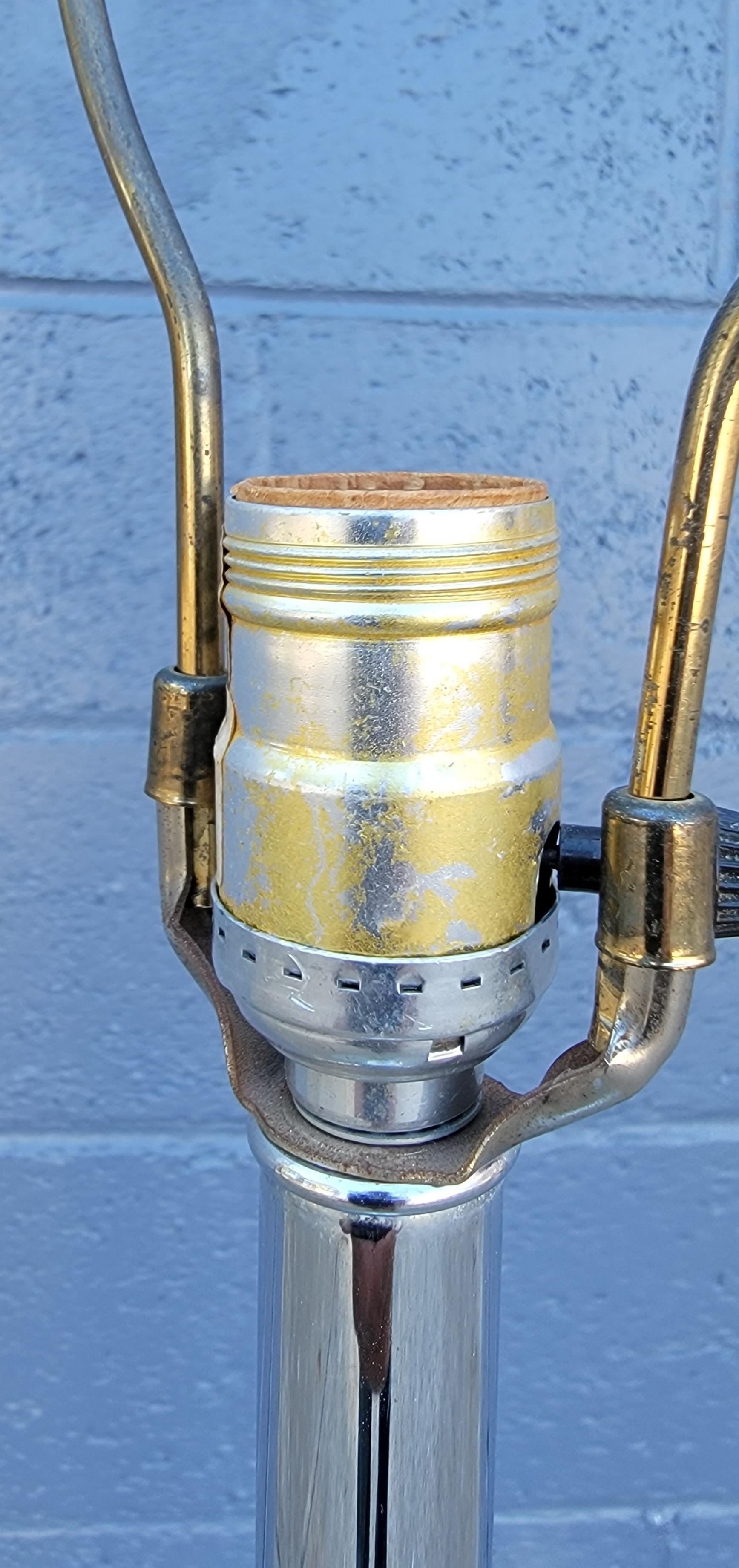 Mid-Century Modern Chrome & Glass End Table Floor Lamp