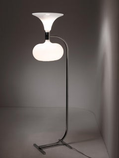 Chrome, Glass Floor Lamp "AM/AS" by Albini, Helg, Piva for Sirrah, Italy 1960s