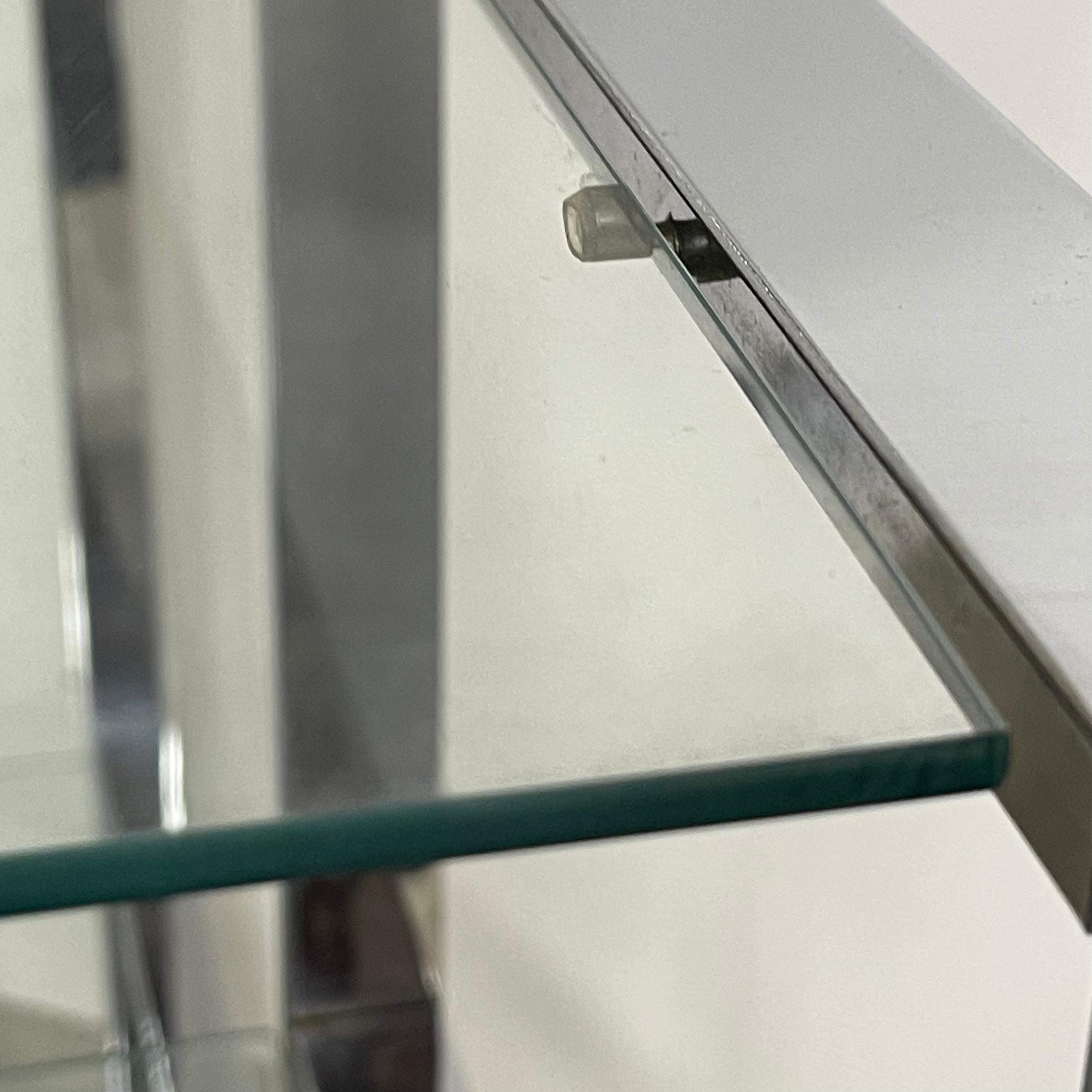 Chrome & Glass Shelf in the Manner of Milo Baughman In Good Condition For Sale In Spokane Valley, WA