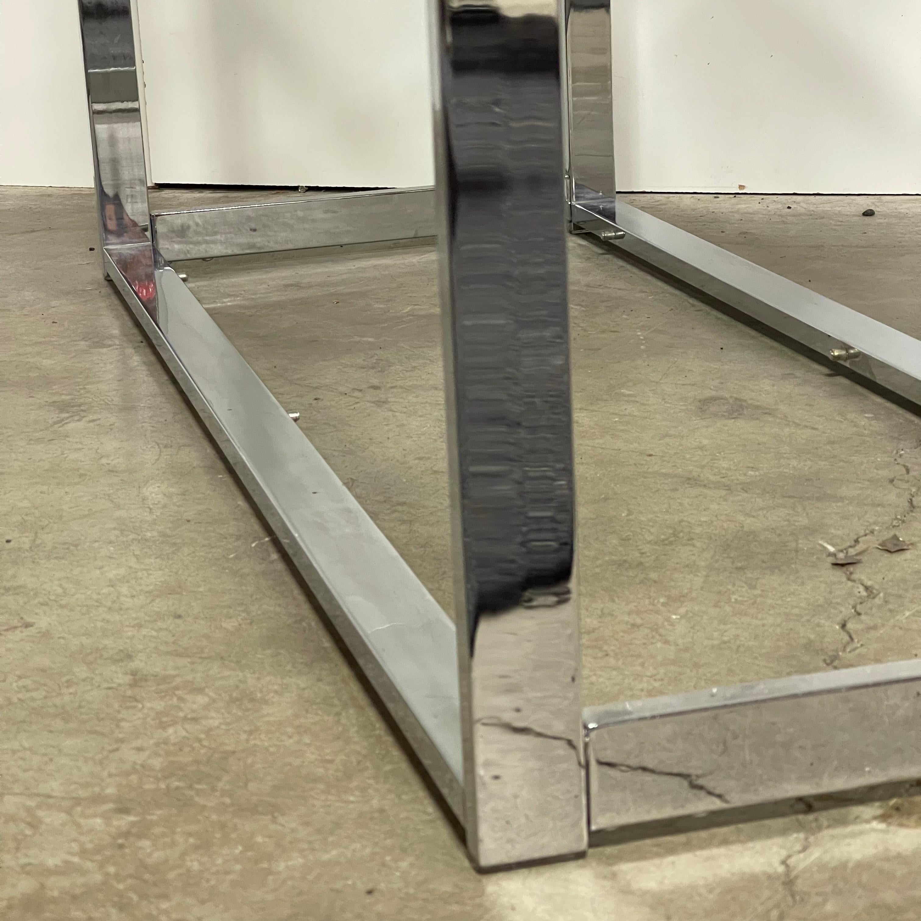 Chrome & Glass Shelf in the Manner of Milo Baughman For Sale 3