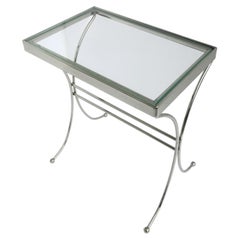 Chrome Glass Side Drinks Table, Circa Mid-20th Century