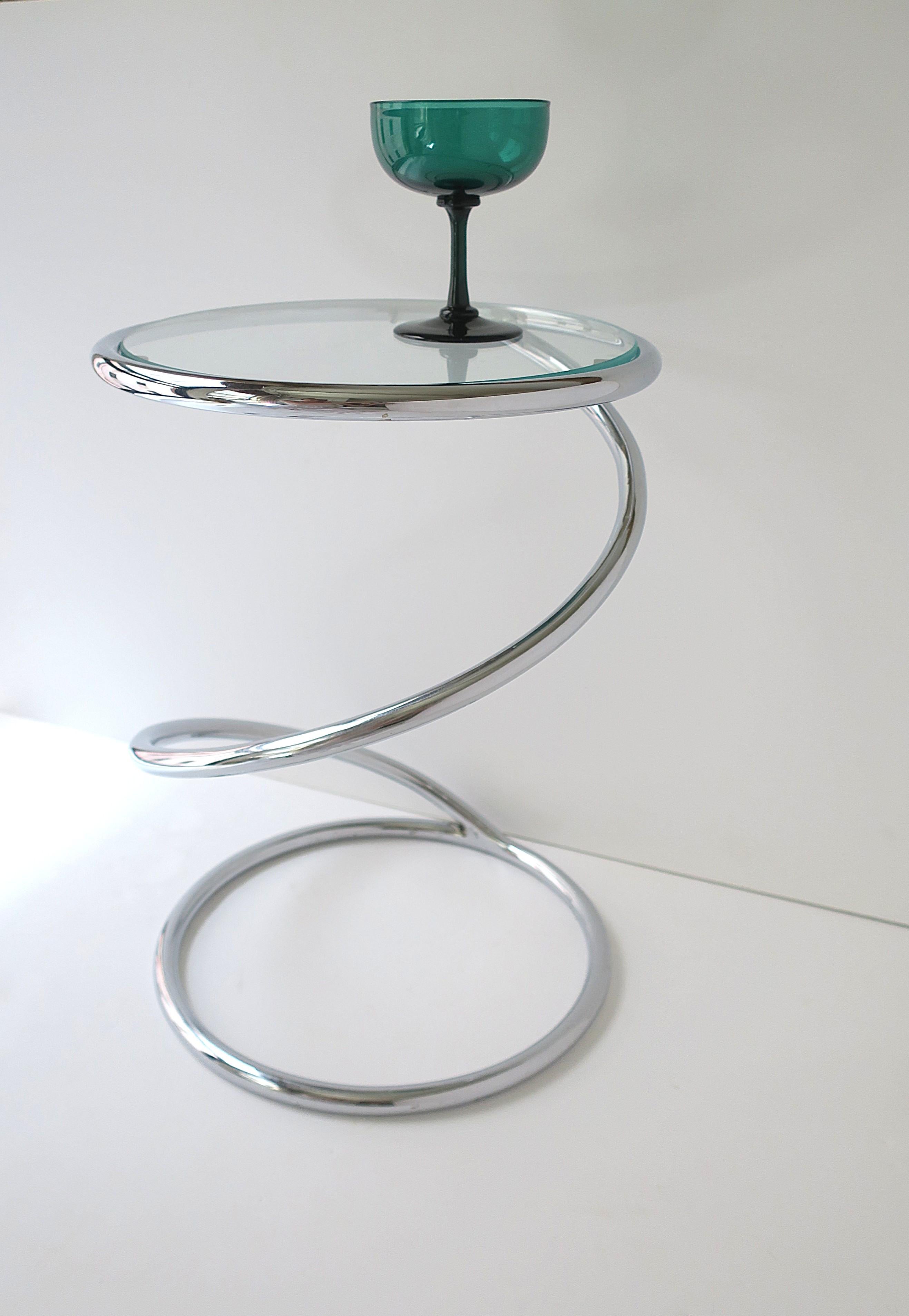 Chrome Glass Side Drinks Table Pace Collection For Sale 1