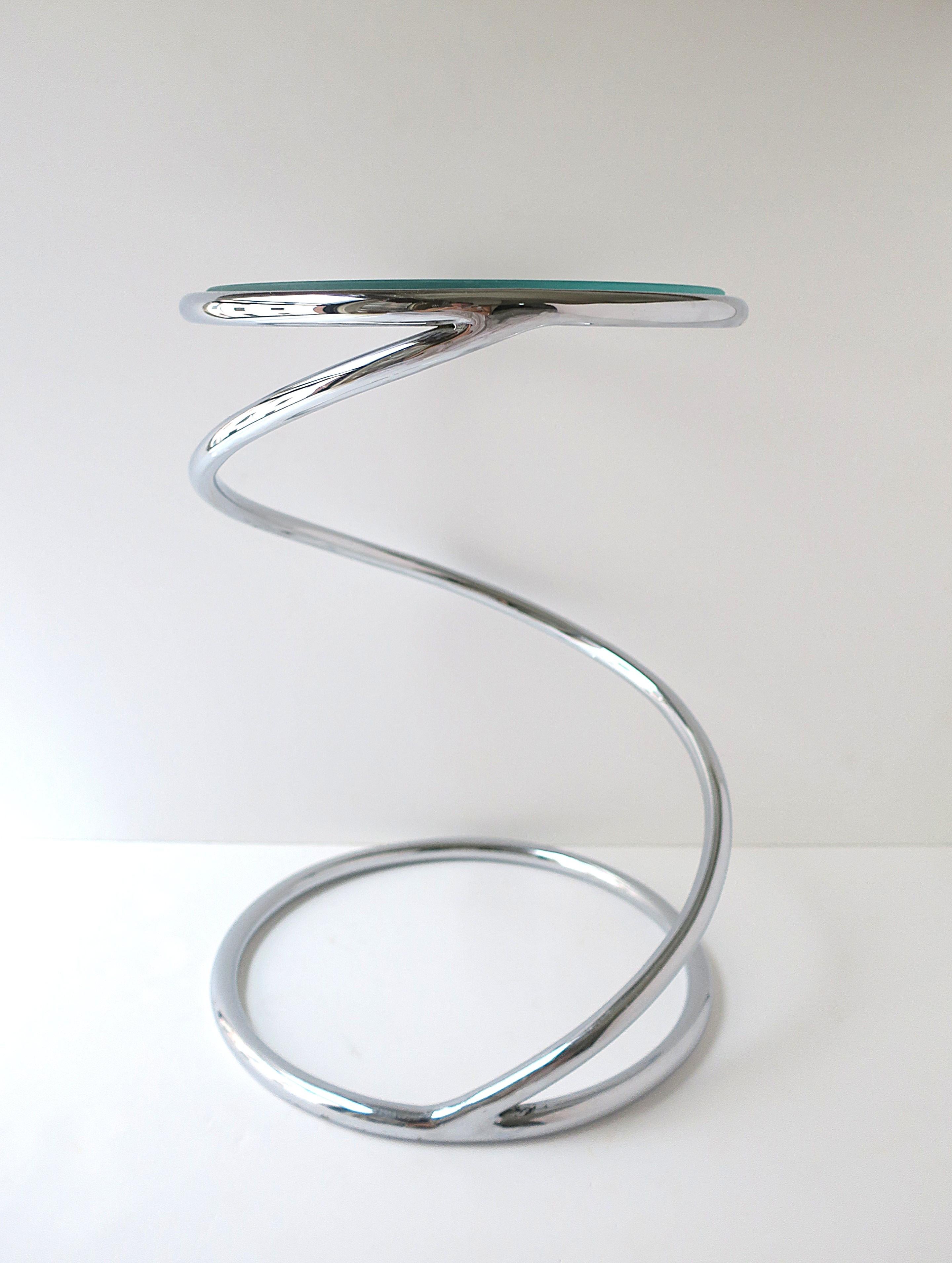 Chrome Glass Side Drinks Table Pace Collection For Sale 3