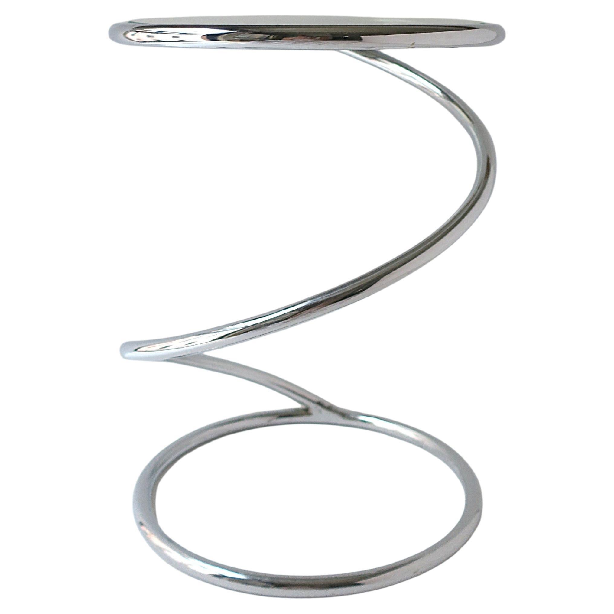 Chrome Glass Side Drinks Table Pace Collection For Sale