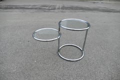 Table en verre chromé, années 1970