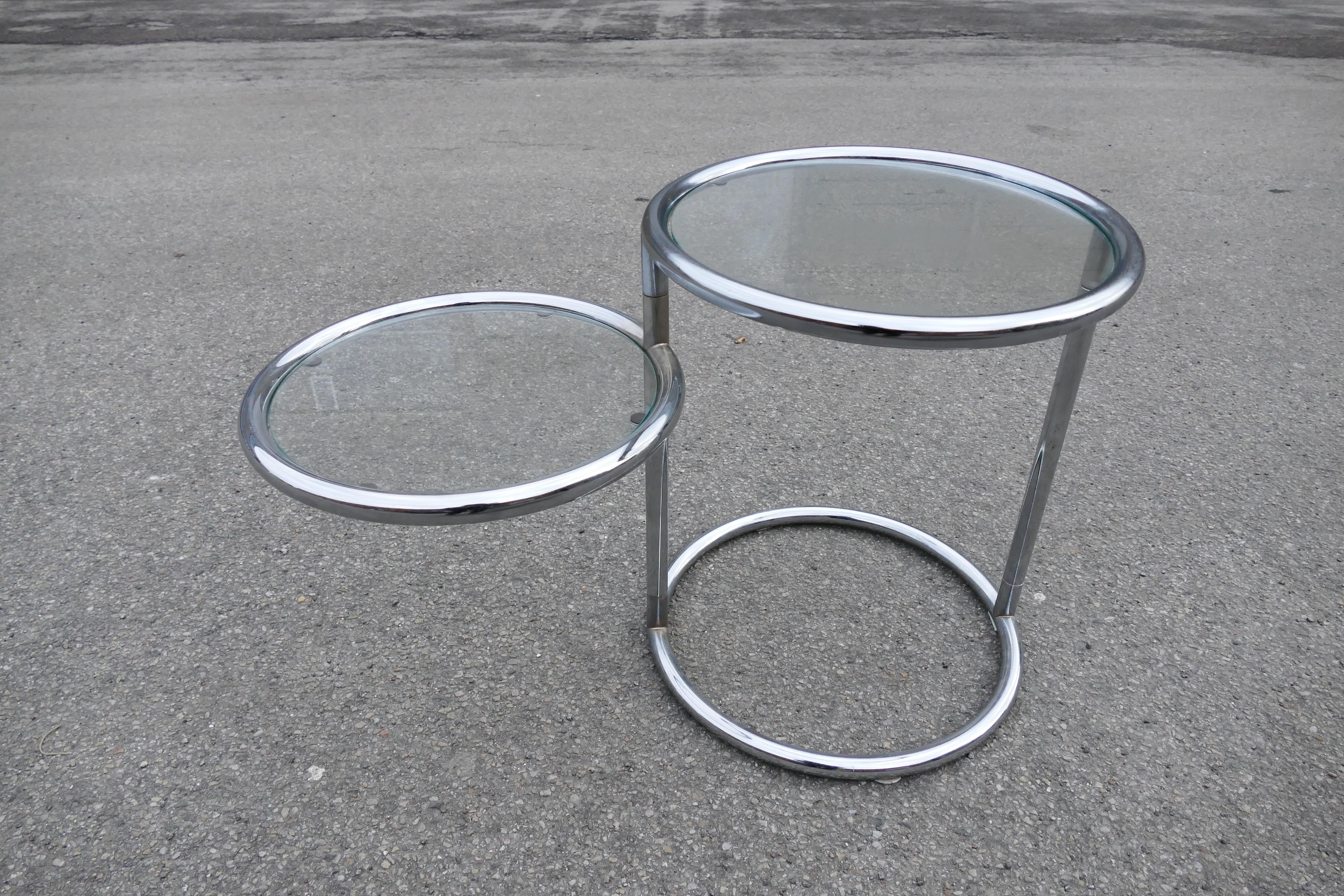 Danish Chrome Glass Table, 1970s